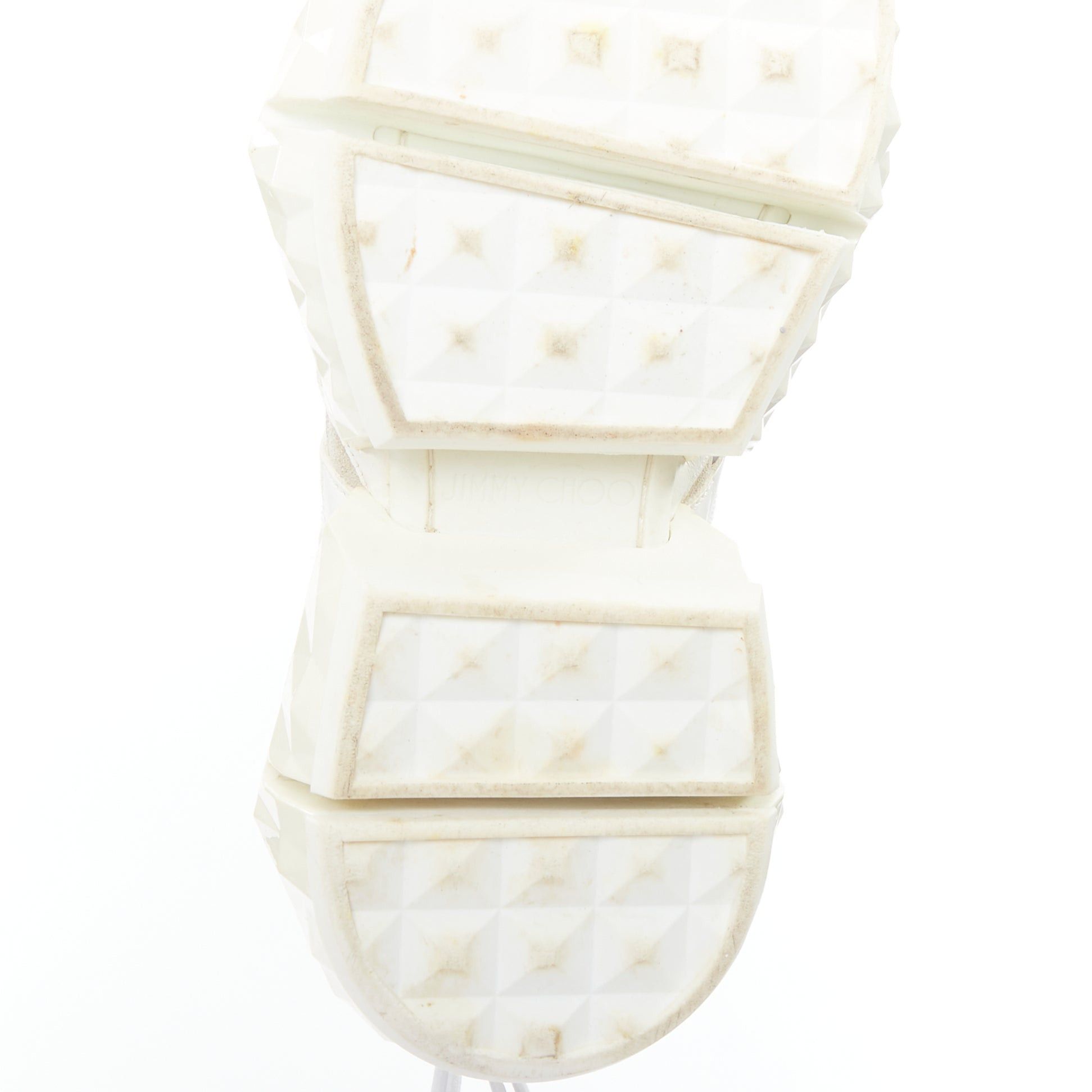 Jimmy Choo JIMMY CHOO Diamond Trail white faceted chunky sole sneakers EU36 Size US 6 / IT 36 - 10 Thumbnail