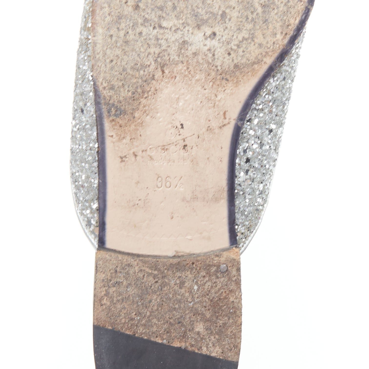 Gucci GUCCI Princetown silver glitter gold horsebit slip on loafer mules EU36.5 Size US 6.5 / IT 36.5 - 10 Thumbnail