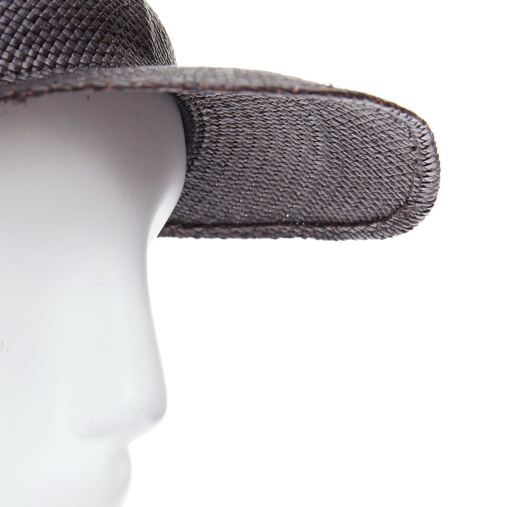 Hermes HERMES Riley Panama black straw small silver logo cotton lined cap hat 57cm Size ONE SIZE - 7 Thumbnail