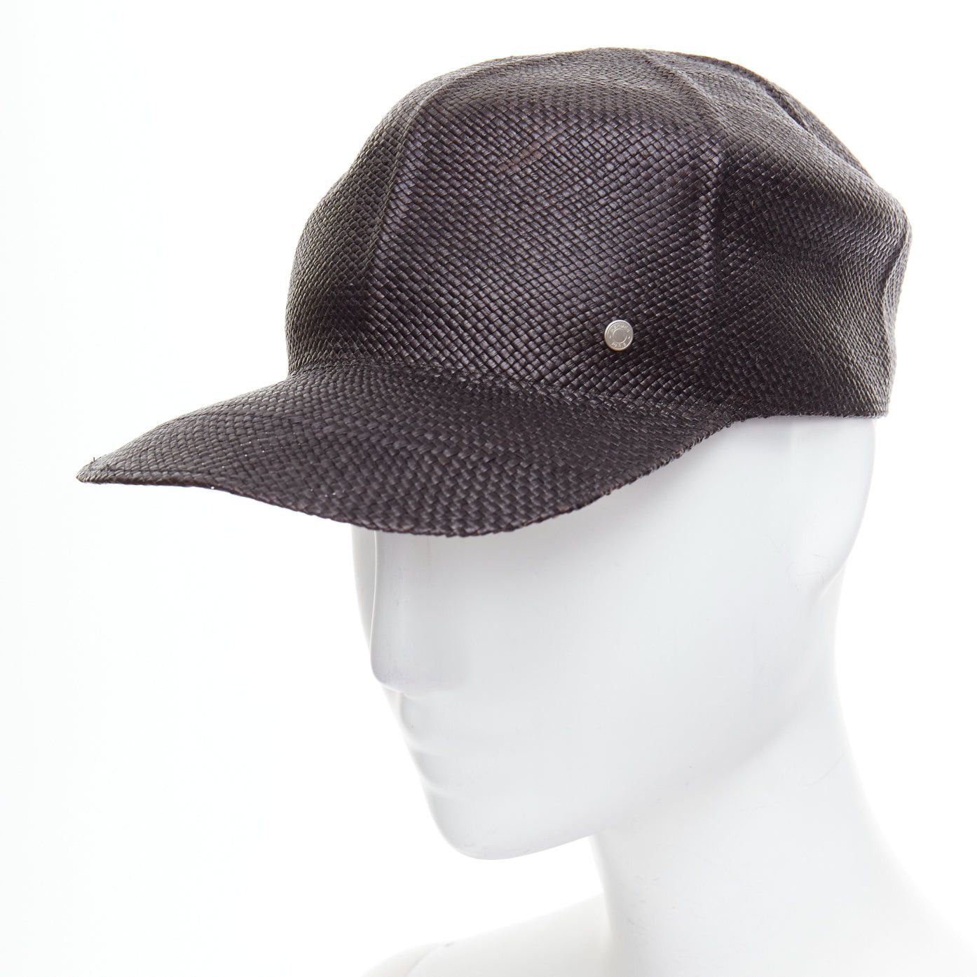 Hermes HERMES Riley Panama black straw small silver logo cotton lined cap hat 57cm Size ONE SIZE - 2 Thumbnail