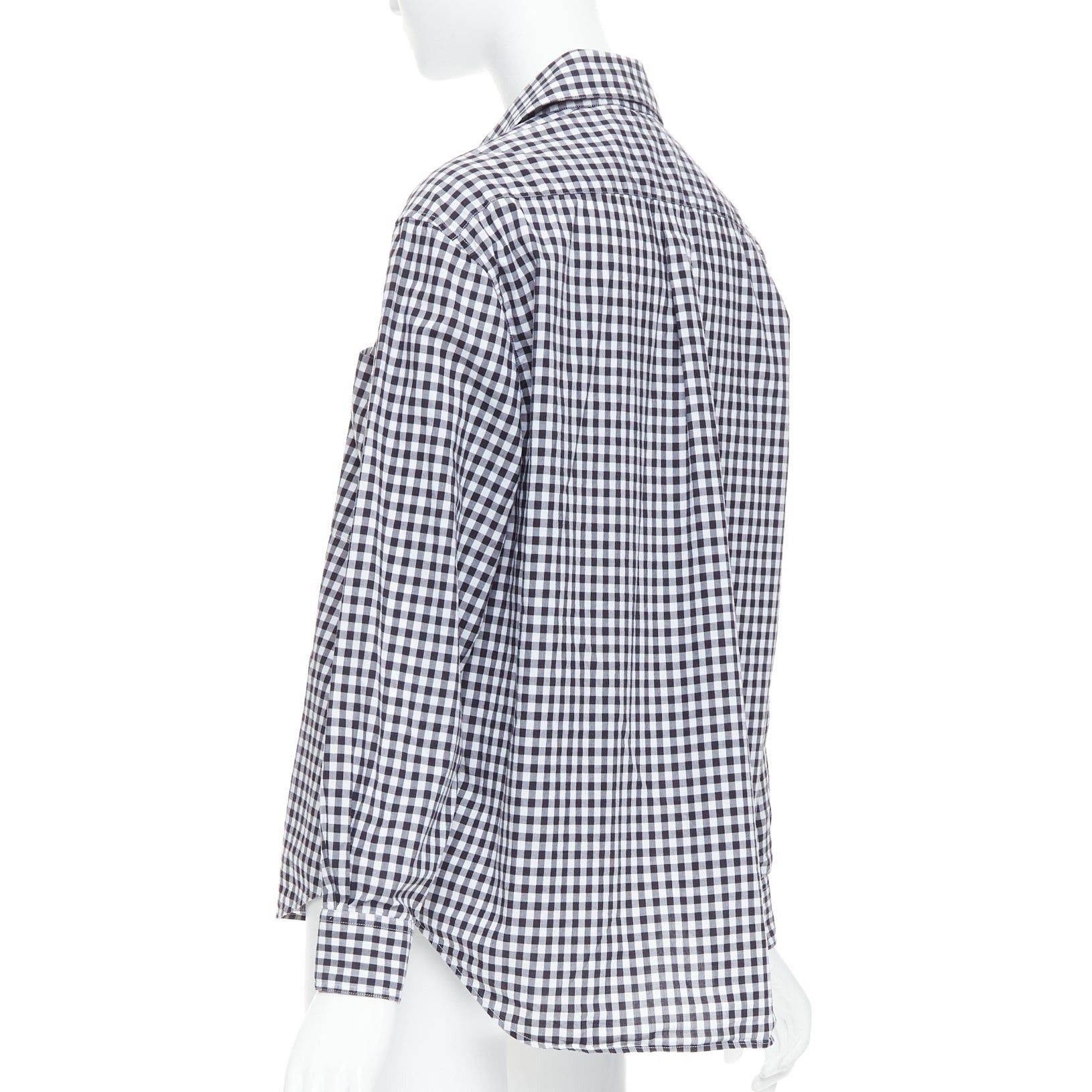 Burberry BURBERRY black white cotton check gingham silver snap button shirt IT40 S Size M / US 6-8 / IT 42-44 - 6 Thumbnail