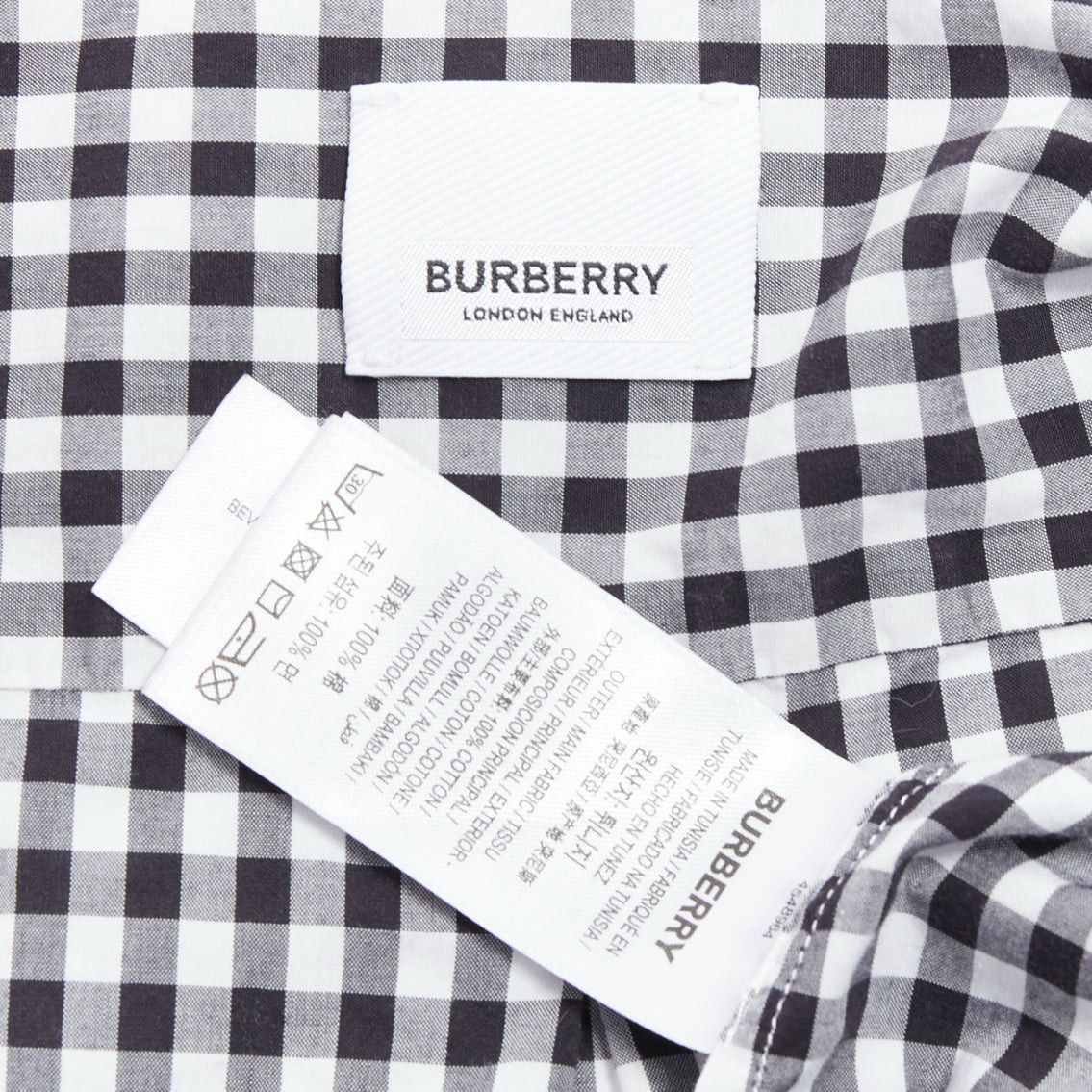 Burberry BURBERRY black white cotton check gingham silver snap button shirt IT40 S Size M / US 6-8 / IT 42-44 - 8 Thumbnail