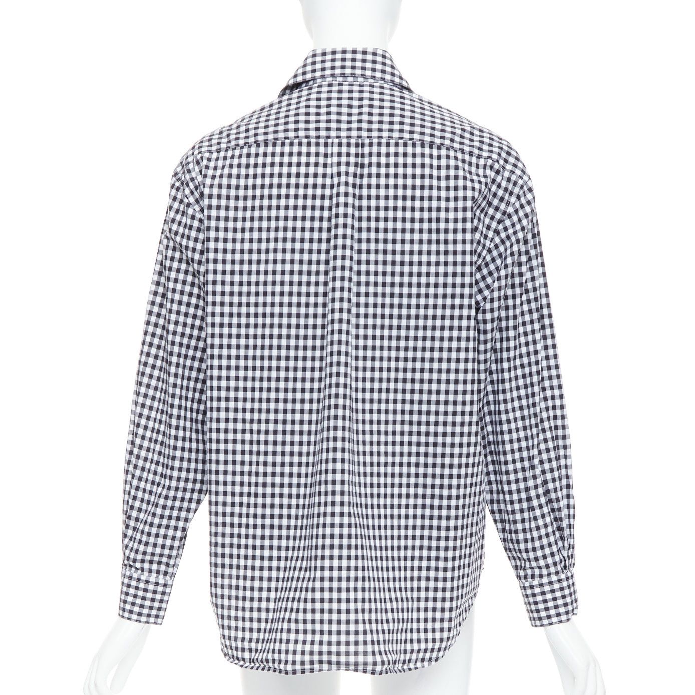 Burberry BURBERRY black white cotton check gingham silver snap button shirt IT40 S Size M / US 6-8 / IT 42-44 - 5 Thumbnail