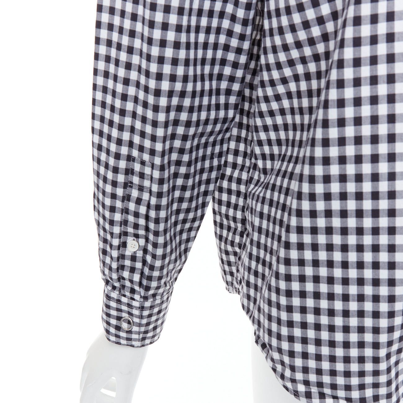 Burberry BURBERRY black white cotton check gingham silver snap button shirt IT40 S Size M / US 6-8 / IT 42-44 - 7 Thumbnail