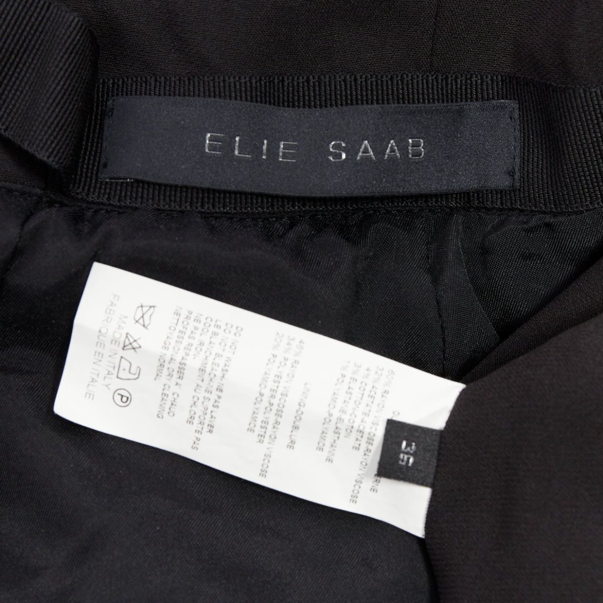Other ELIE SAAB black sheer panels drape asymmetric V neck jumpsuit FR36 S Size 27" / US 4 / IT 40 - 8 Thumbnail
