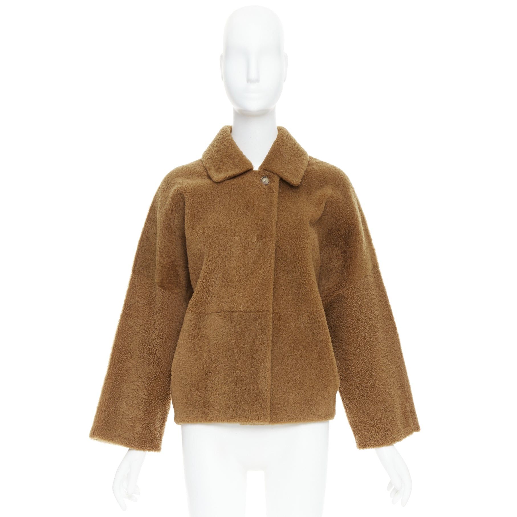 Max Mara MAX MARA brown lambskin leather shearling Teddy short coat IT38 XS Size XXS / US 00 / IT 34 - 10 Thumbnail