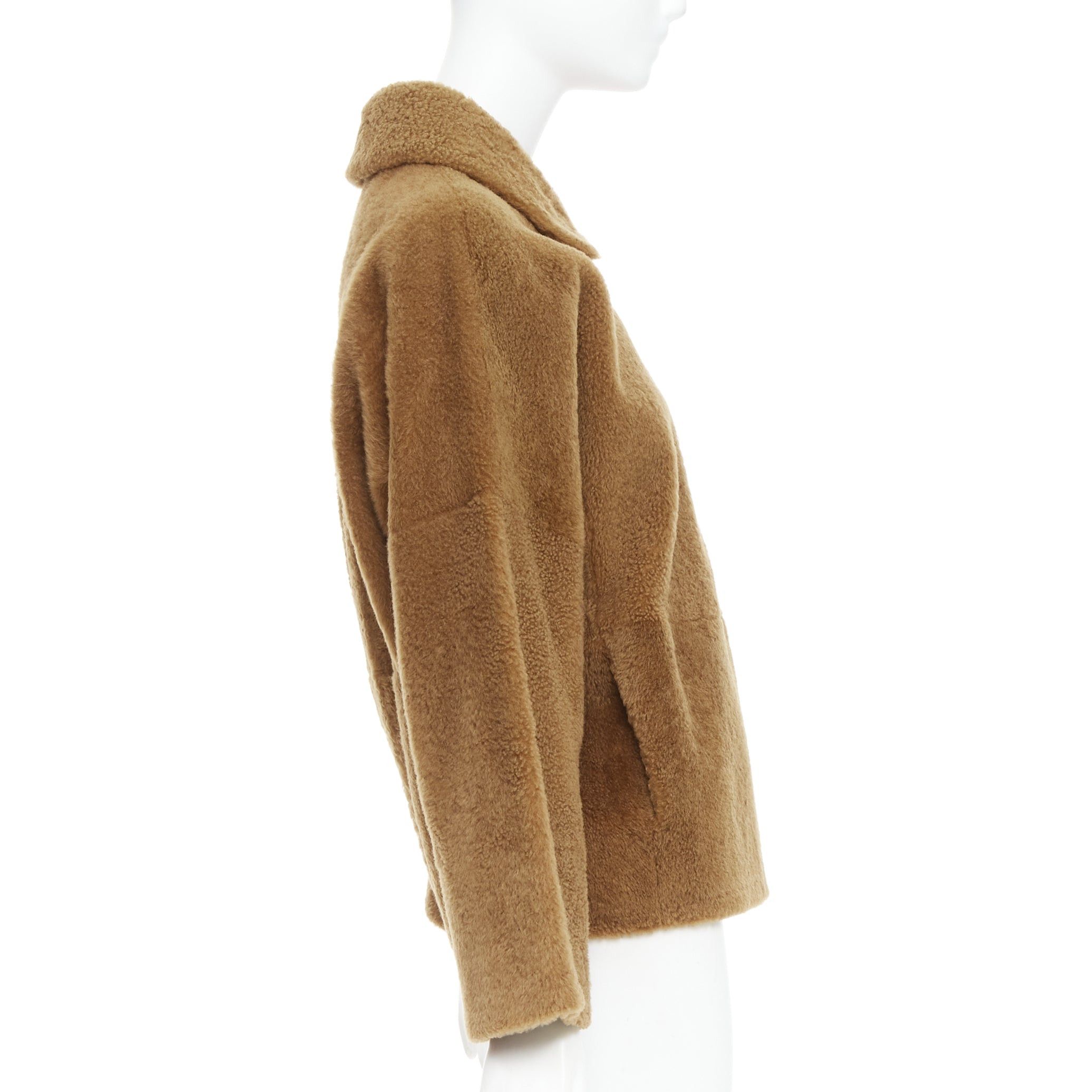 Max Mara MAX MARA brown lambskin leather shearling Teddy short coat IT38 XS Size XXS / US 00 / IT 34 - 5 Thumbnail