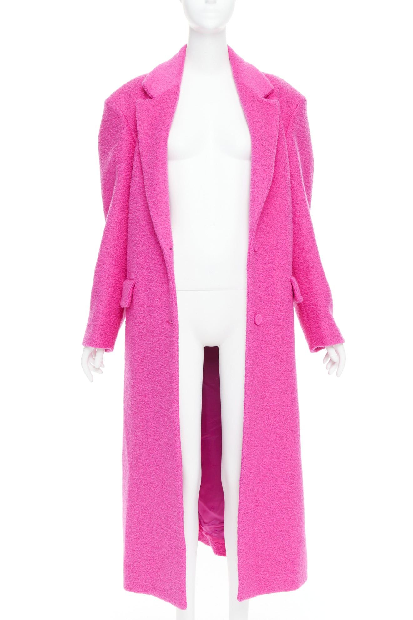 Valentino VALENTINO 2022 Runway PPInk hot pink wool blend long coat IT44 L Size ONE SIZE - 3 Thumbnail