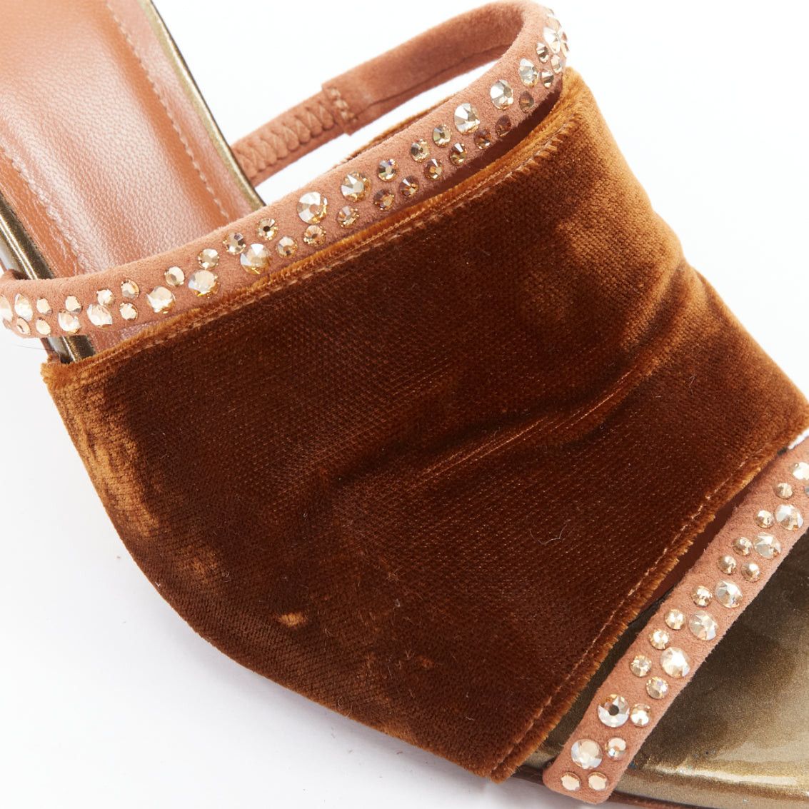 Malone Souliers MALONE SOULIERS brown velvet strass trim square open toe mules EU35.5 Size US 5.5 / IT 35.5 - 7 Thumbnail