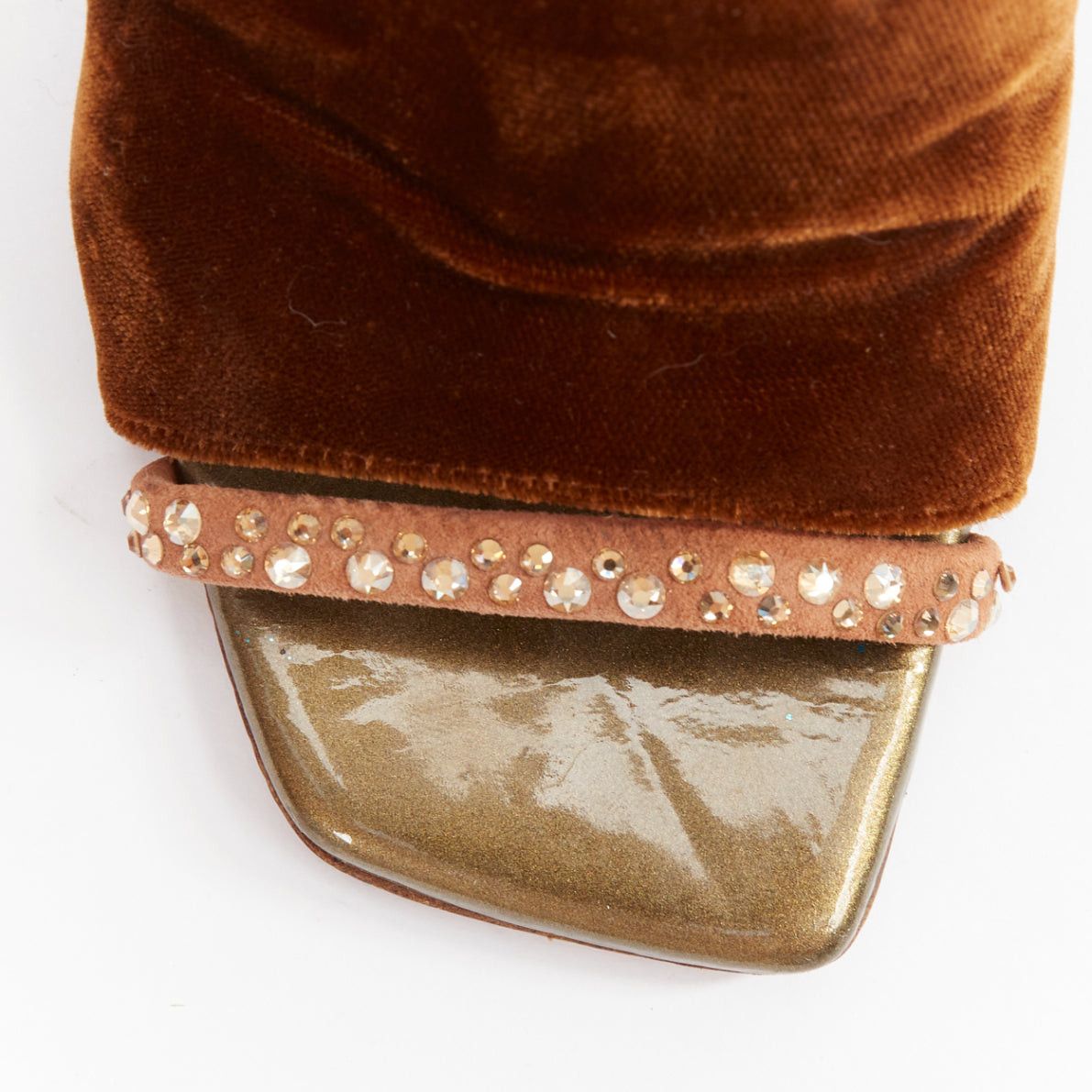 Malone Souliers MALONE SOULIERS brown velvet strass trim square open toe mules EU35.5 Size US 5.5 / IT 35.5 - 6 Thumbnail