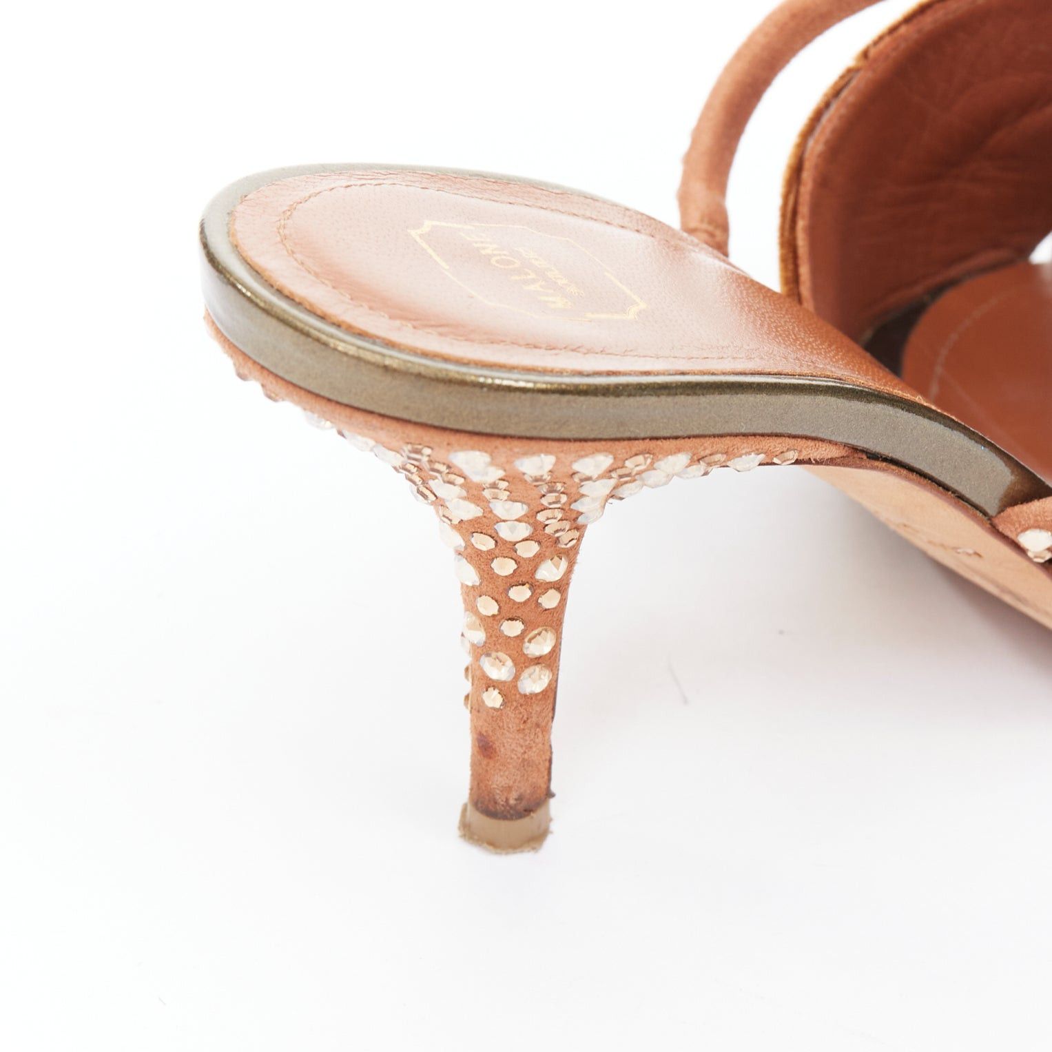 Malone Souliers MALONE SOULIERS brown velvet strass trim square open toe mules EU35.5 Size US 5.5 / IT 35.5 - 8 Thumbnail