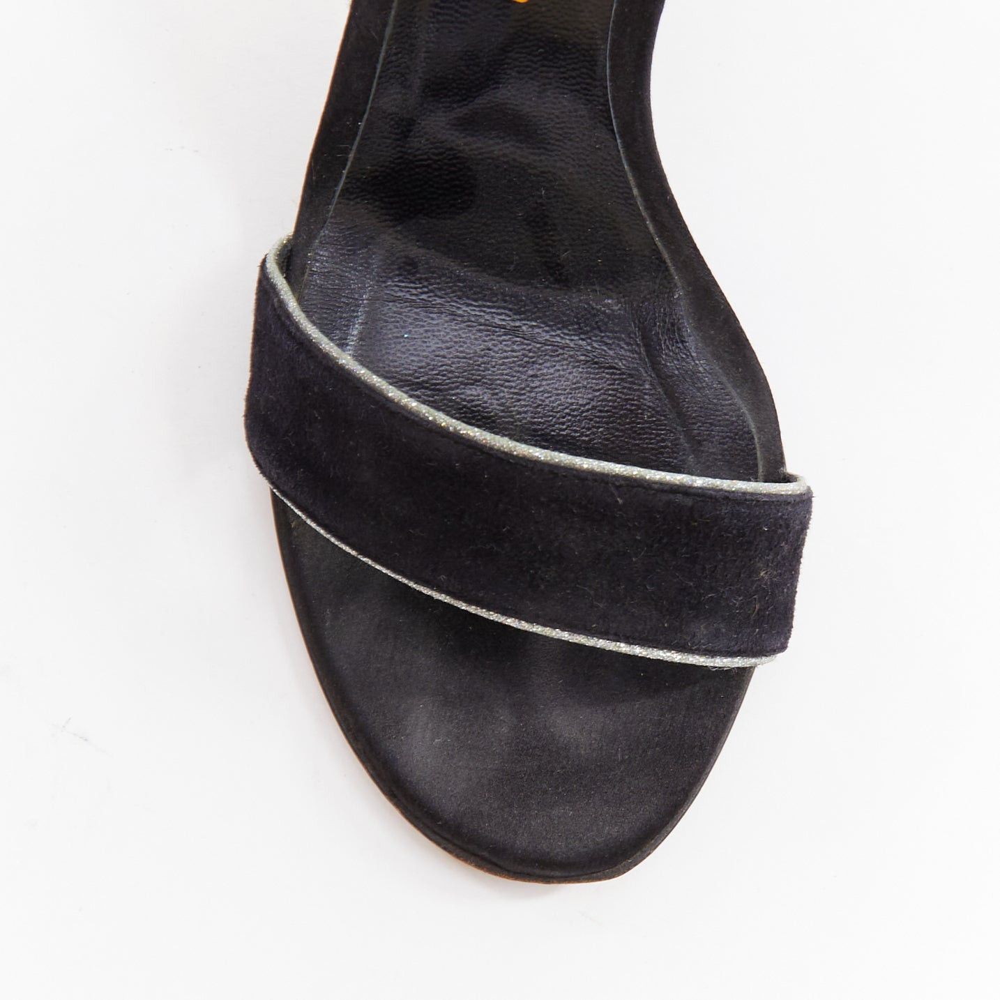 Nicholas Kirkwood NICHOLAS KIRKWOOD black suede grey lace overlay sandals EU36 Size US 6 / IT 36 - 6 Thumbnail