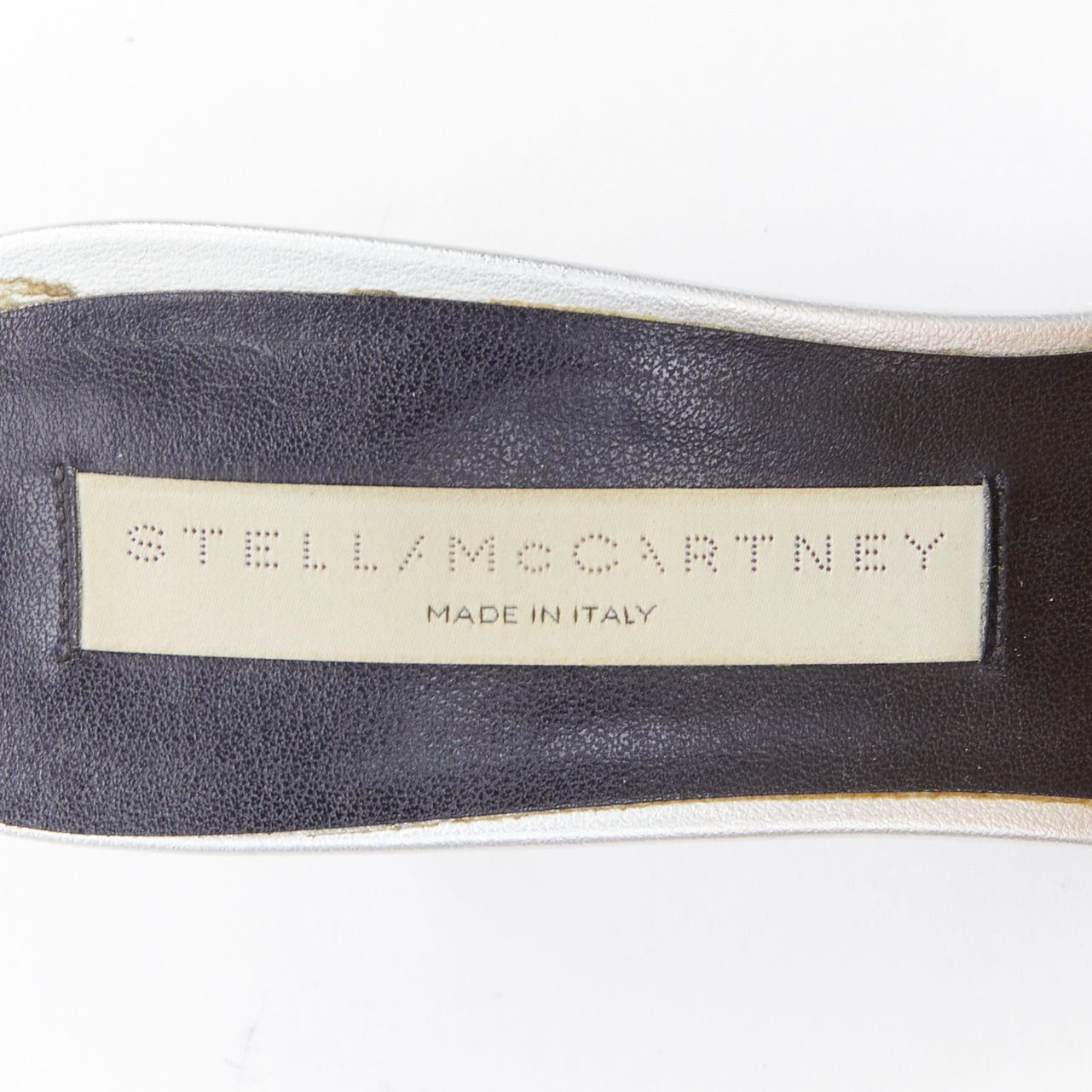 Stella McCartney STELLA MCCARTNEY Falabella 50 silver fabric chunky chain kitten mules EU37 Size US 7 / IT 37 - 9 Thumbnail