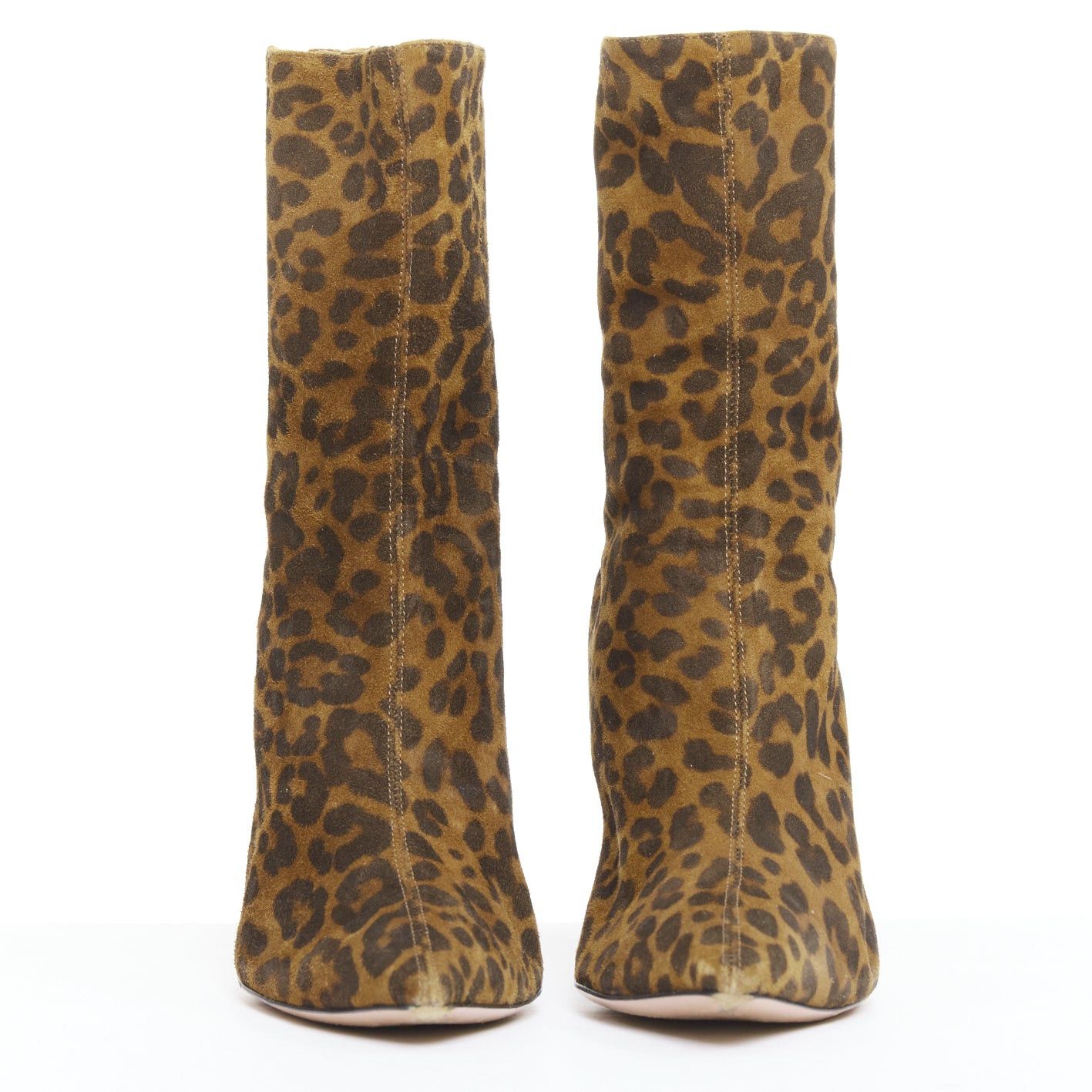 Aquazzura AQUAZZURA Montmartre brown leopard print suede pointy boots EU36 Size US 6 / IT 36 - 3 Thumbnail