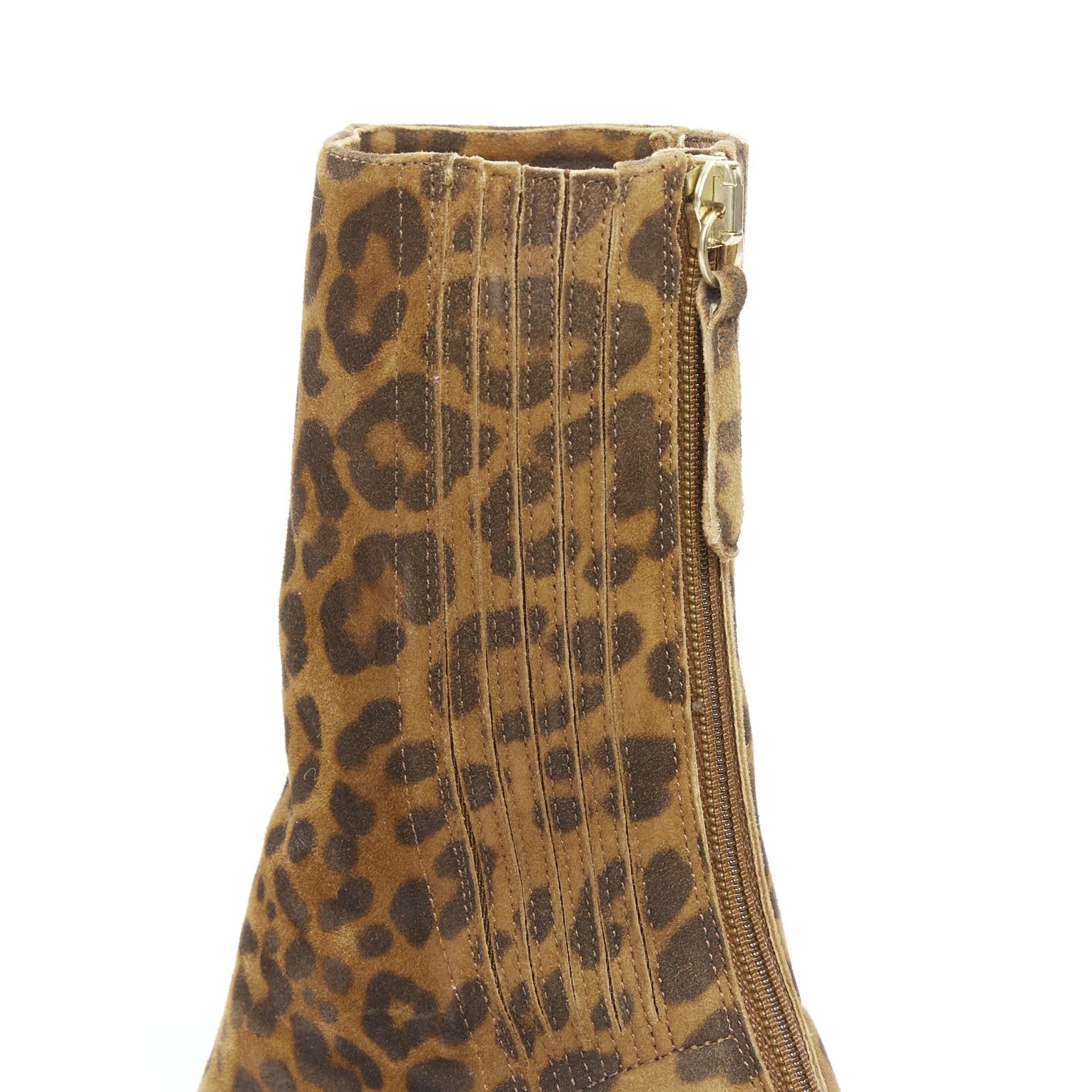 Aquazzura AQUAZZURA Montmartre brown leopard print suede pointy boots EU36 Size US 6 / IT 36 - 7 Thumbnail