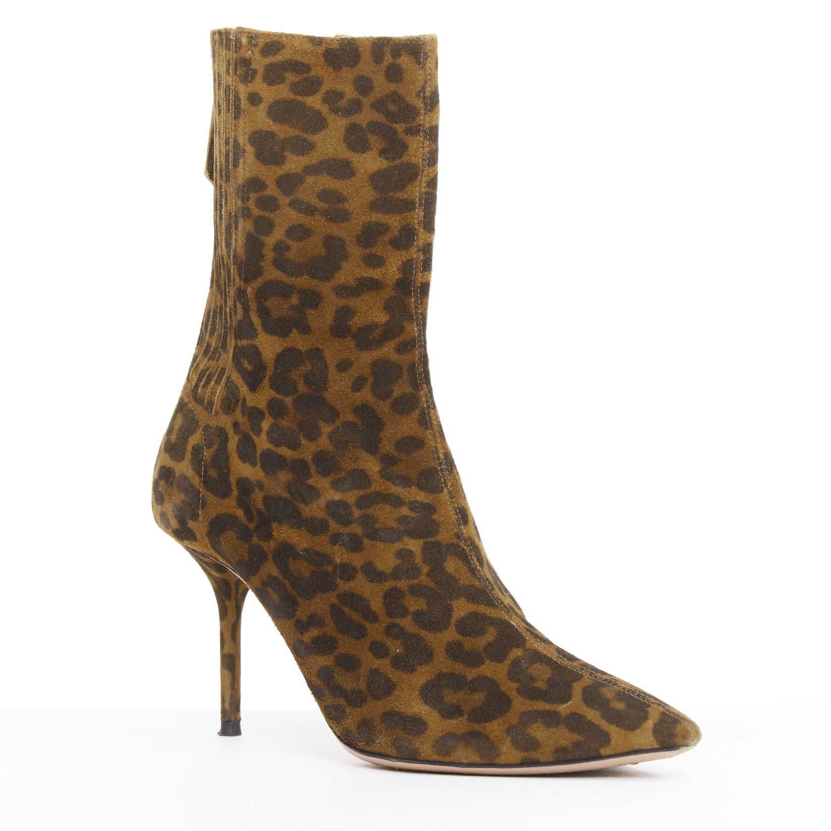 Aquazzura AQUAZZURA Montmartre brown leopard print suede pointy boots EU36 Size US 6 / IT 36 - 2 Thumbnail