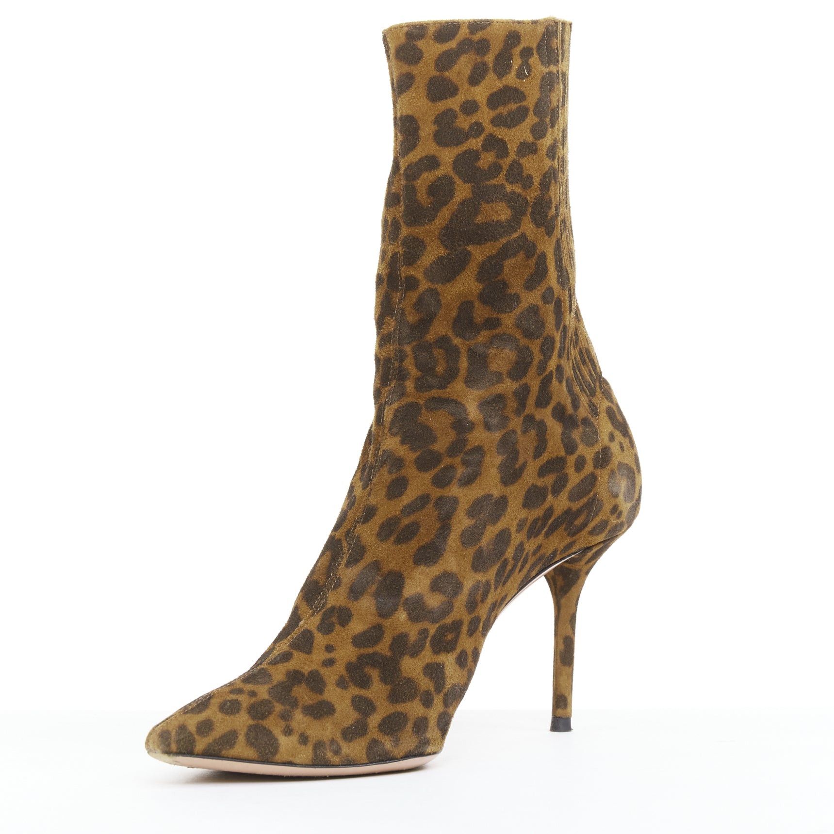 Aquazzura AQUAZZURA Montmartre brown leopard print suede pointy boots EU36 Size US 6 / IT 36 - 4 Thumbnail