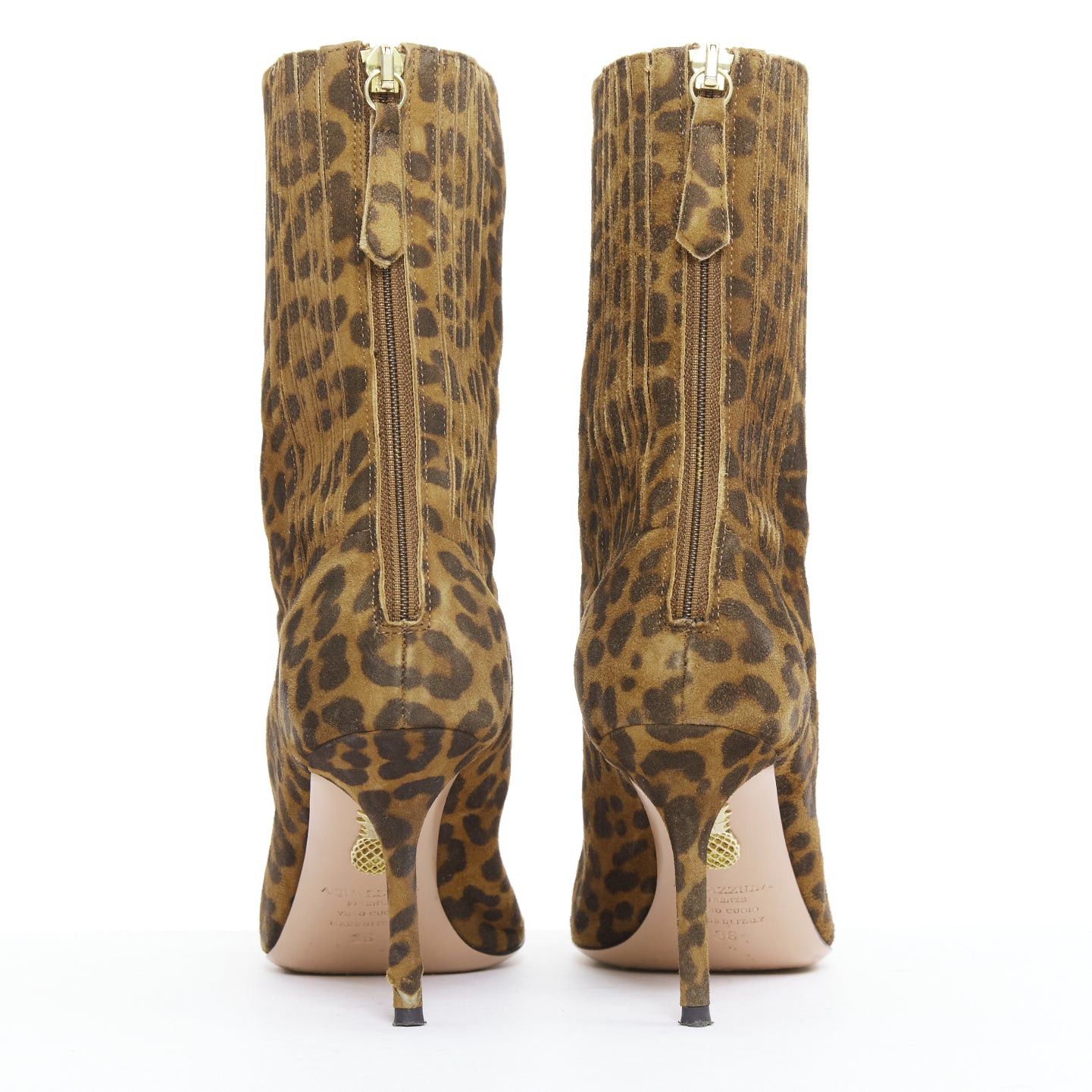 Aquazzura AQUAZZURA Montmartre brown leopard print suede pointy boots EU36 Size US 6 / IT 36 - 5 Thumbnail