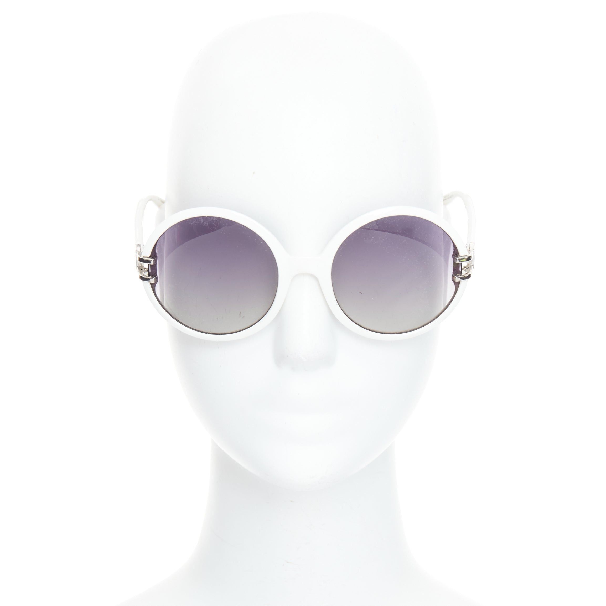 Dior CHRISTIAN DIOR Josephine1 VK6VK white silver D logo oval sunglasses Size ONE SIZE - 3 Thumbnail