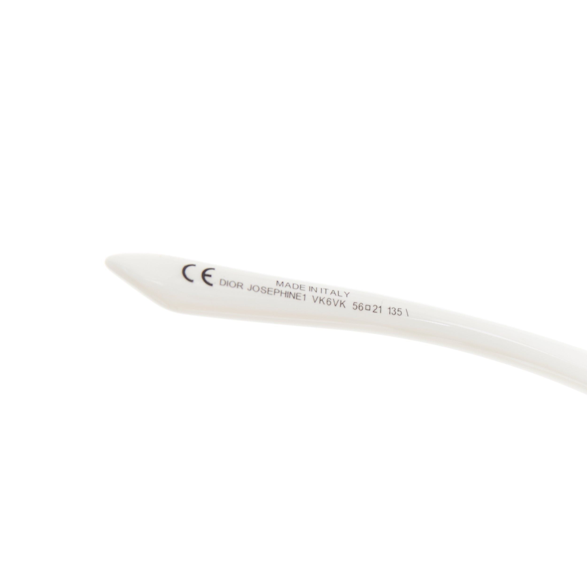 Dior CHRISTIAN DIOR Josephine1 VK6VK white silver D logo oval sunglasses Size ONE SIZE - 7 Thumbnail