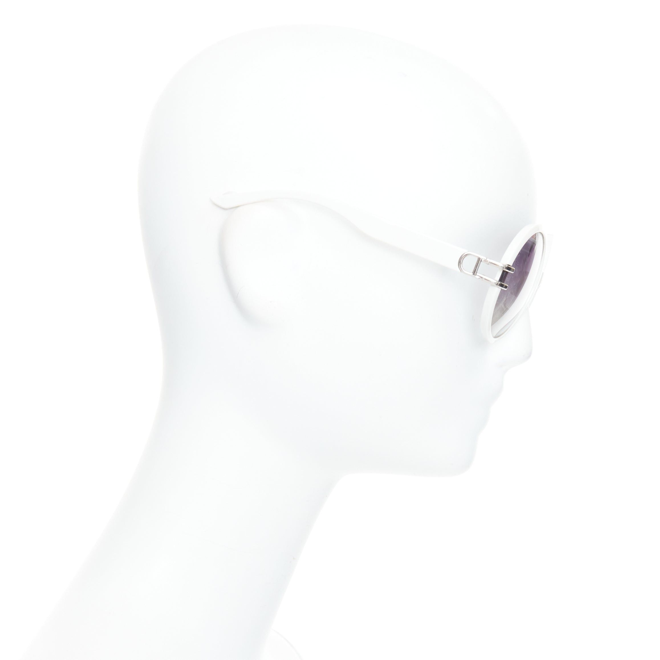 Dior CHRISTIAN DIOR Josephine1 VK6VK white silver D logo oval sunglasses Size ONE SIZE - 4 Thumbnail