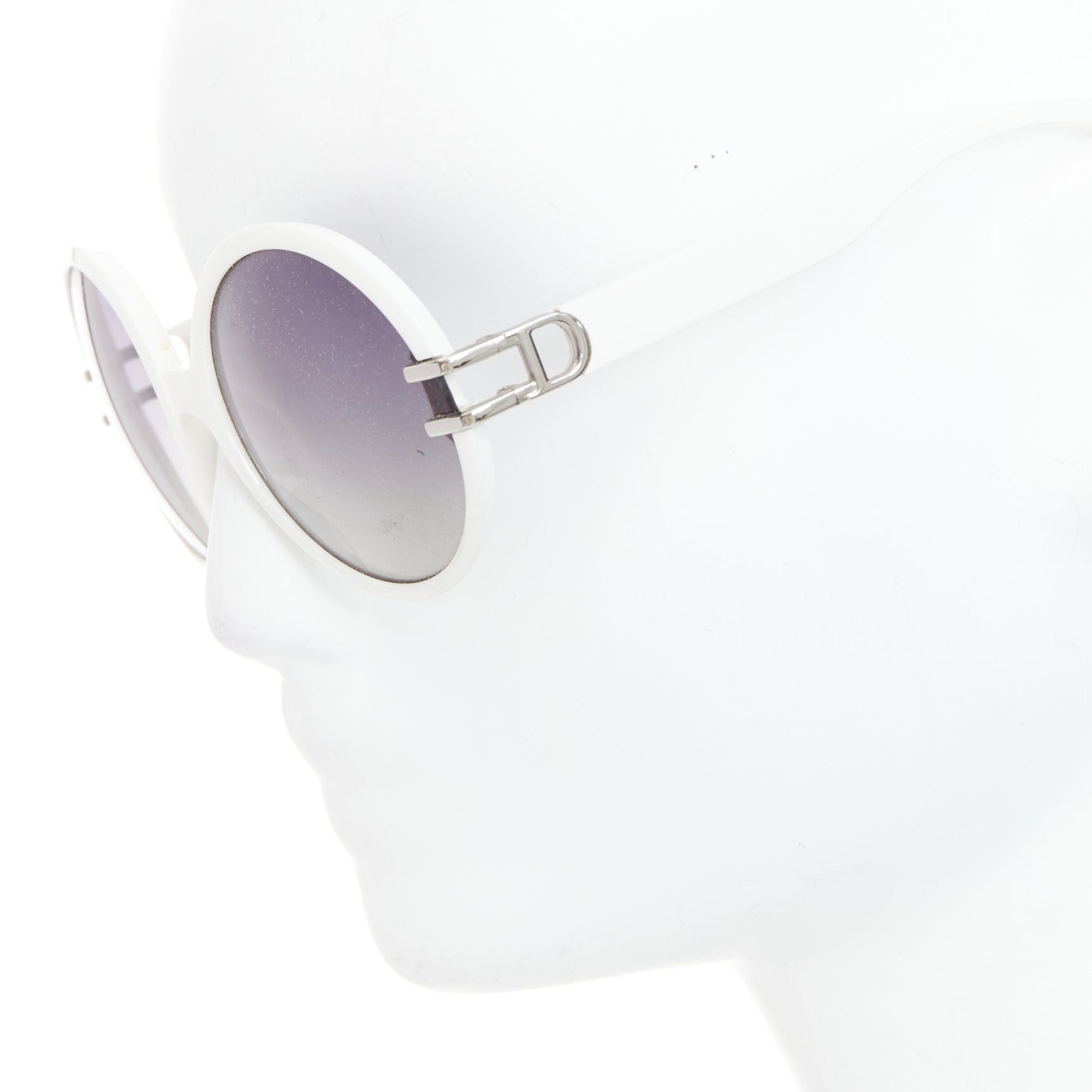 Dior CHRISTIAN DIOR Josephine1 VK6VK white silver D logo oval sunglasses Size ONE SIZE - 6 Thumbnail