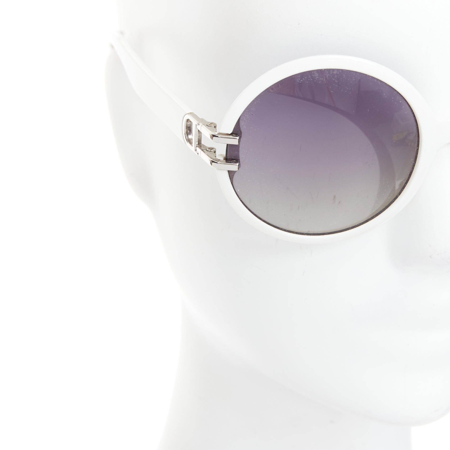 Dior CHRISTIAN DIOR Josephine1 VK6VK white silver D logo oval sunglasses Size ONE SIZE - 2 Thumbnail