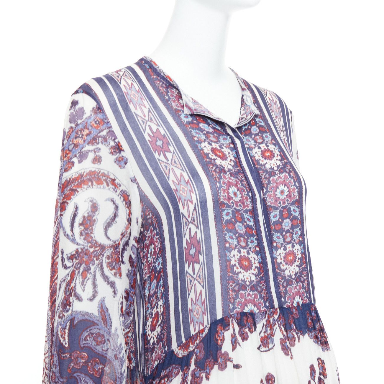 Isabel Marant ISABEL MARANT ETOILE Tilda navy white boho print sheer kaftan dress Sz1 Size S / US 4 / IT 40 - 2 Thumbnail