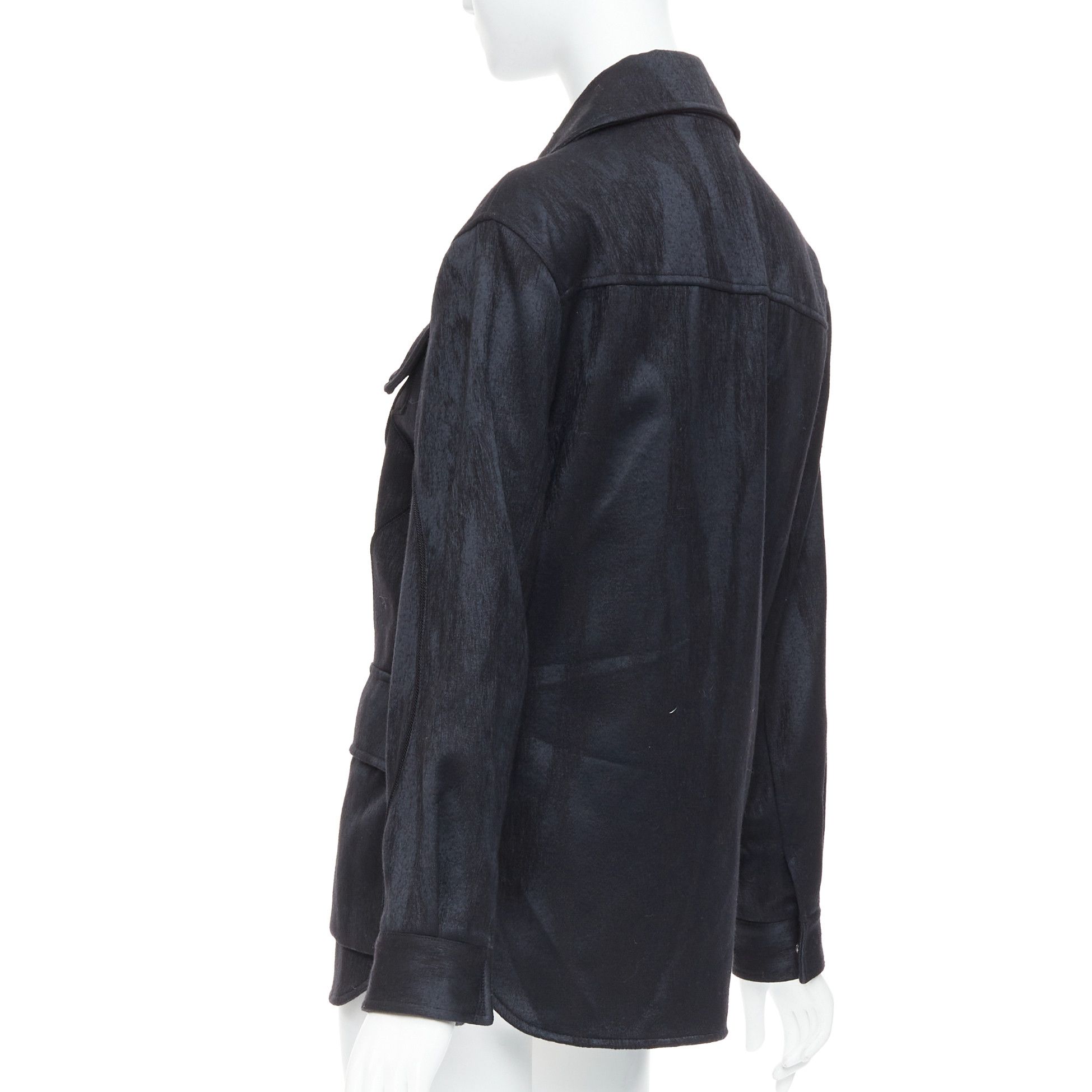 Dior DIOR HOMME AMOAKO BOAFO black applique patchwork silhouette safari jacket FR44 XS Size US XS / EU 42 / 0 - 6 Thumbnail