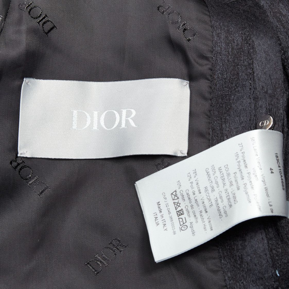 Dior DIOR HOMME AMOAKO BOAFO black applique patchwork silhouette safari jacket FR44 XS Size US XS / EU 42 / 0 - 9 Thumbnail