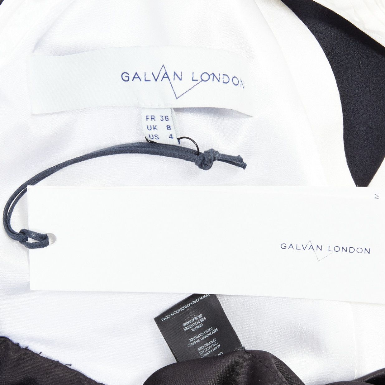 Galvan GALVAN LONDON 501 Pleated Tuxedo black white satin long gown FR36 S Size S / US 4 / IT 40 - 8 Thumbnail