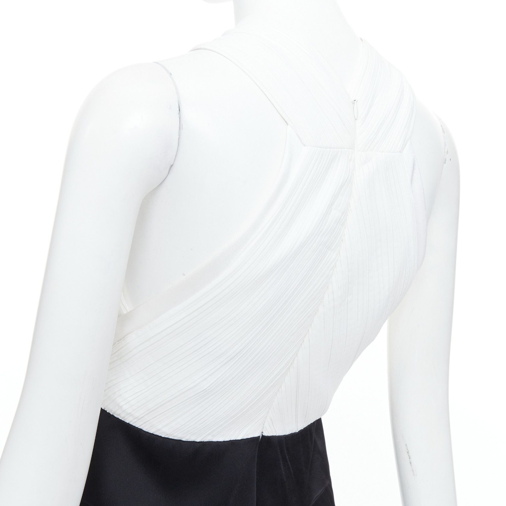 Galvan GALVAN LONDON 501 Pleated Tuxedo black white satin long gown FR36 S Size S / US 4 / IT 40 - 2 Thumbnail