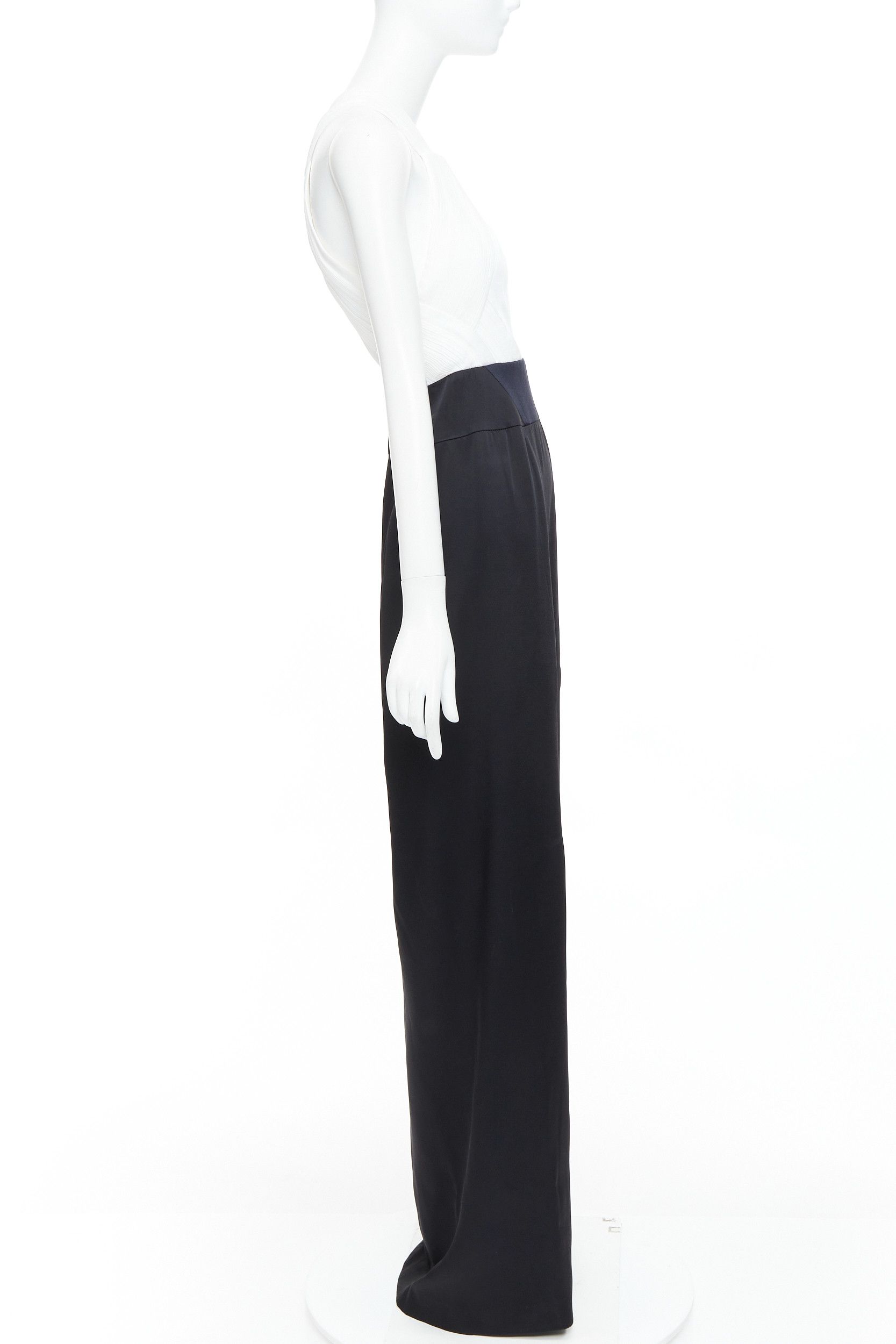 Galvan GALVAN LONDON 501 Pleated Tuxedo black white satin long gown FR36 S Size S / US 4 / IT 40 - 4 Thumbnail