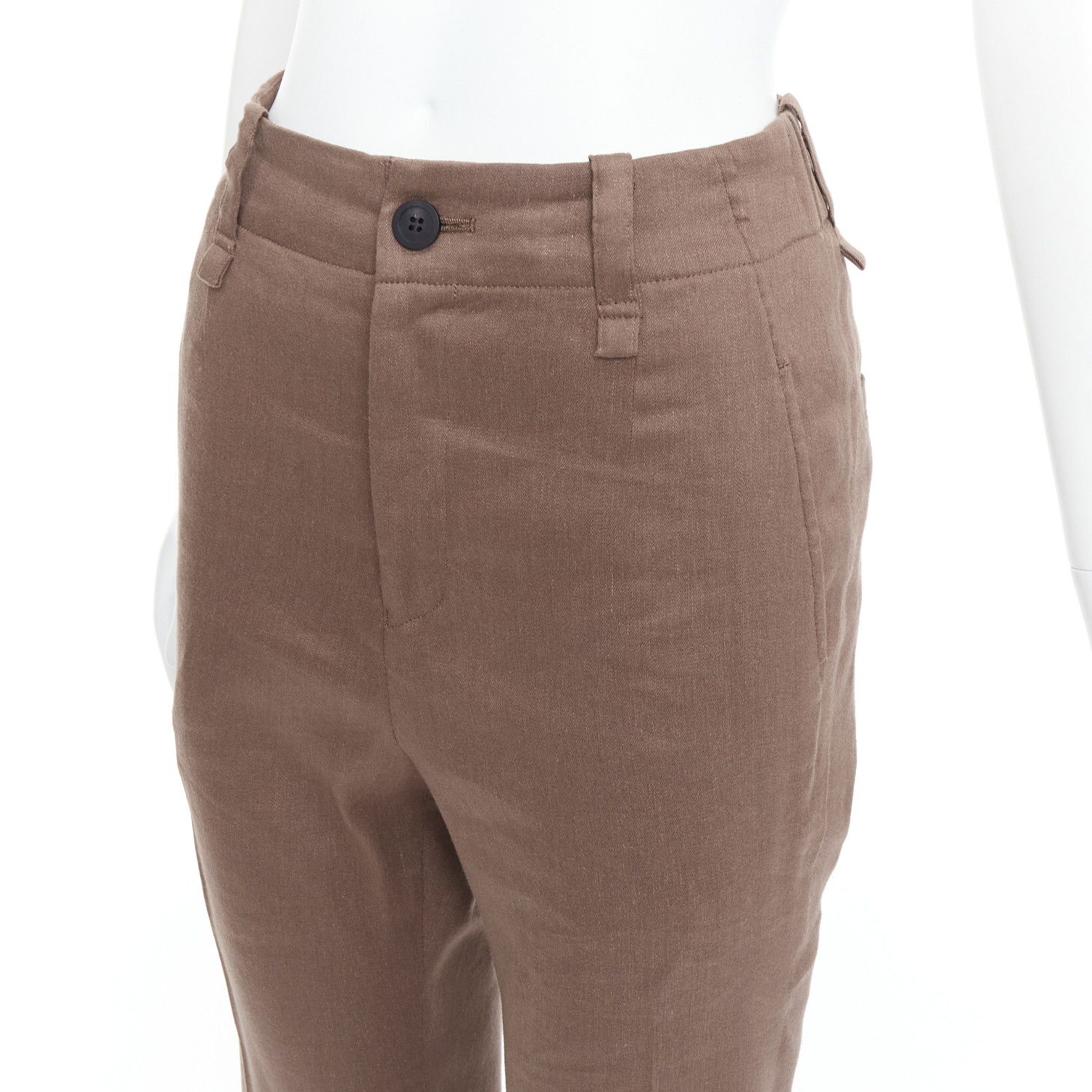 Issey Miyake ISSEY MIYAKE brown linen blend high waist pants JP1 S Size 27" / US 4 / IT 40 - 7 Thumbnail