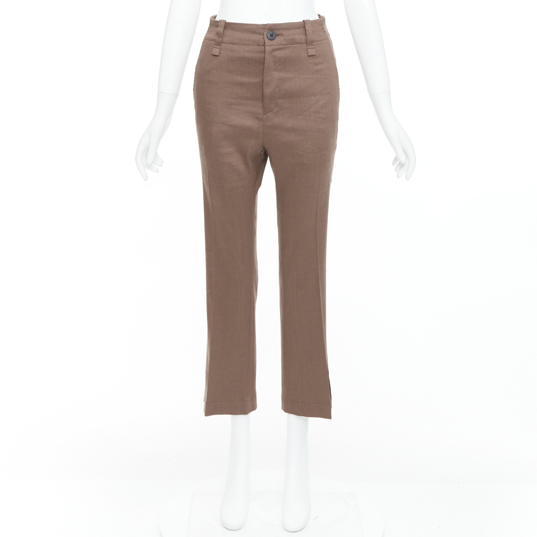 Issey Miyake ISSEY MIYAKE brown linen blend high waist pants JP1 S Size 27" / US 4 / IT 40 - 9 Thumbnail
