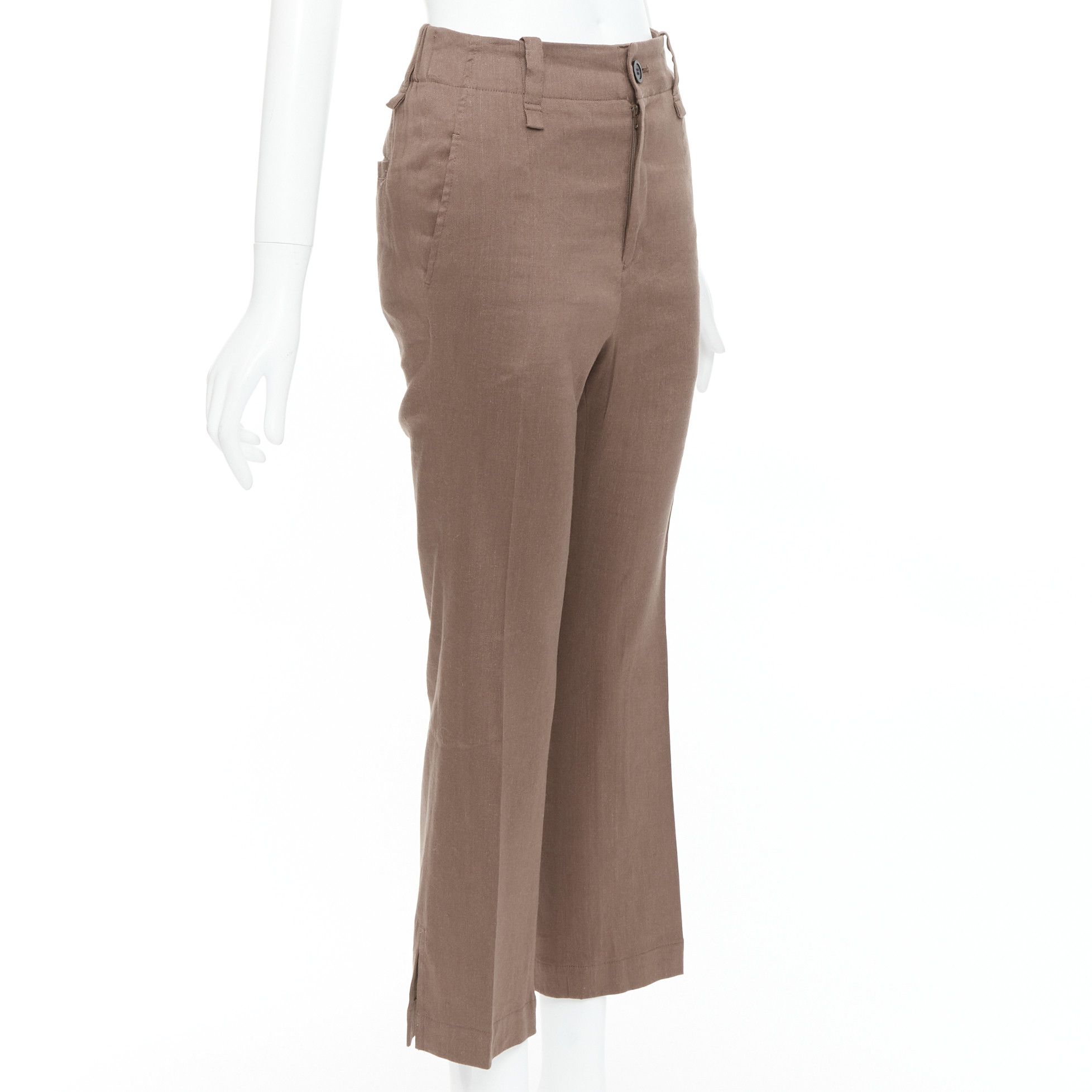 Issey Miyake ISSEY MIYAKE brown linen blend high waist pants JP1 S Size 27" / US 4 / IT 40 - 3 Thumbnail