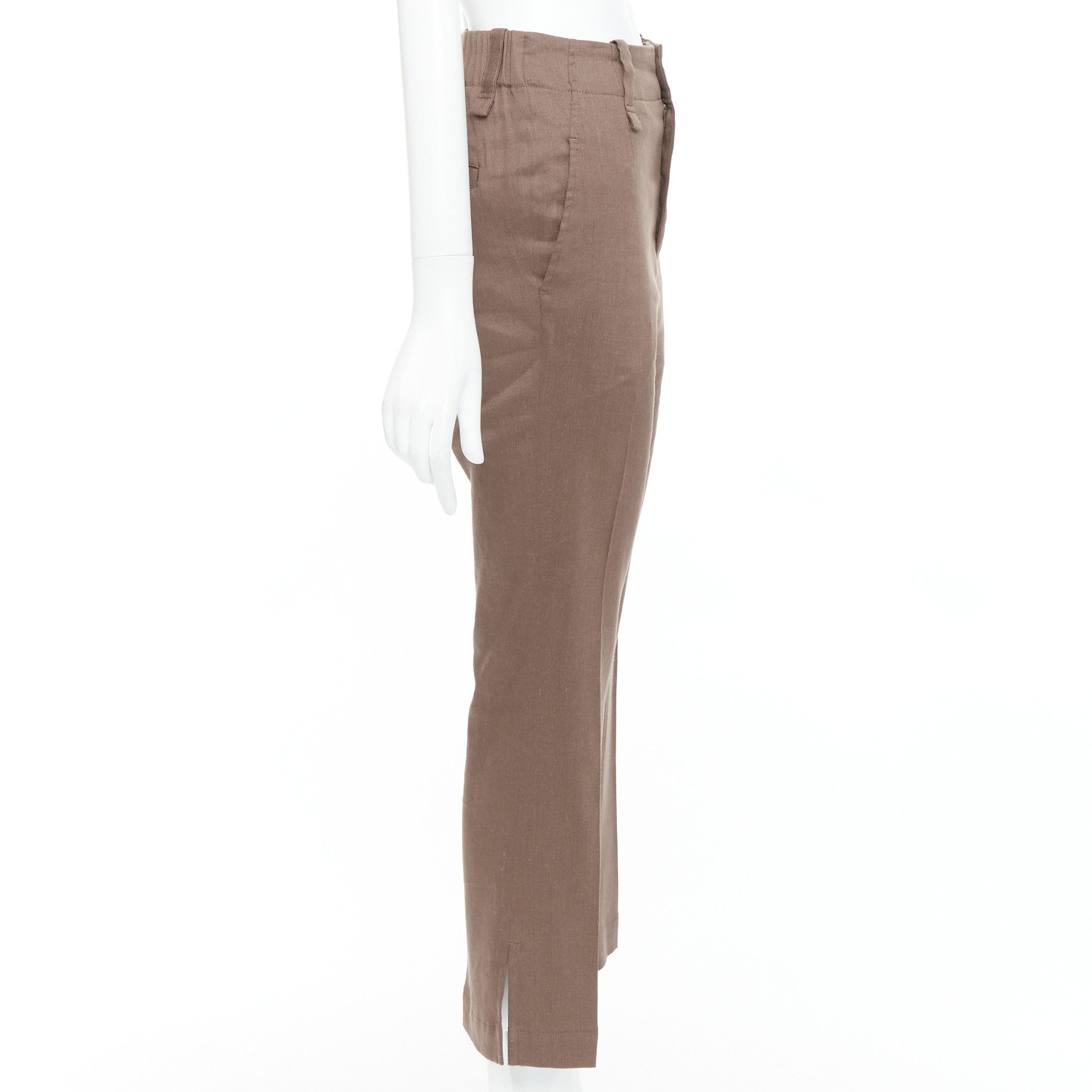 Issey Miyake ISSEY MIYAKE brown linen blend high waist pants JP1 S Size 27" / US 4 / IT 40 - 4 Thumbnail