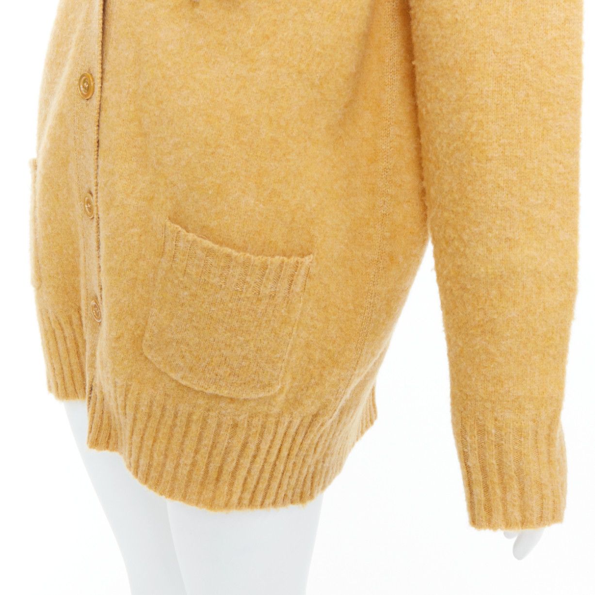 Gucci GUCCI 2020 100% wool yellow blue floral brooch oversized cardigan M Size M / US 6-8 / IT 42-44 - 8 Thumbnail
