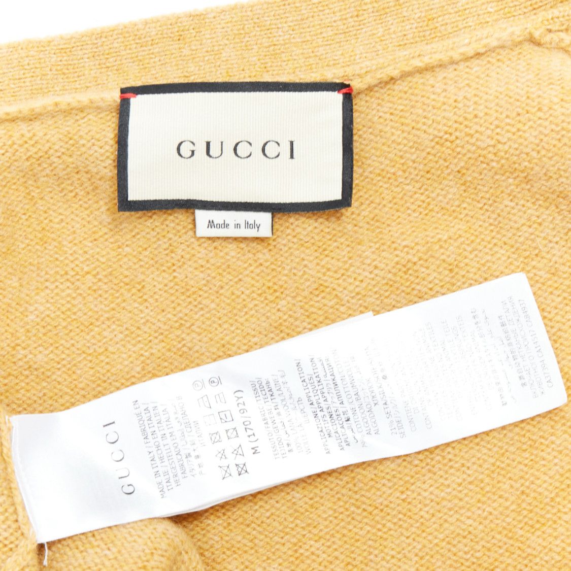 Gucci GUCCI 2020 100% wool yellow blue floral brooch oversized cardigan M Size M / US 6-8 / IT 42-44 - 9 Thumbnail