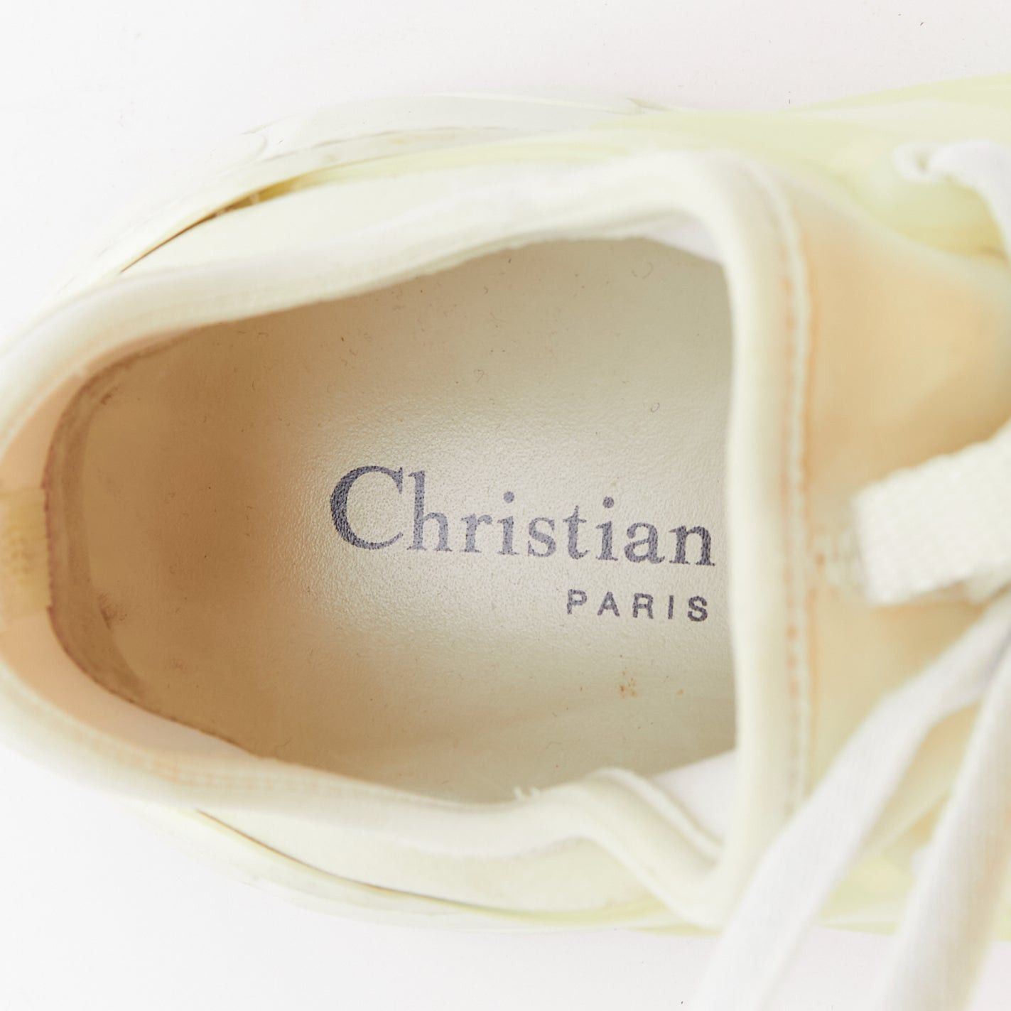 Dior CHRISTIAN DIOR D-Connect white cream rubber layer sneakers EU38 Size US 8 / IT 38 - 9 Thumbnail