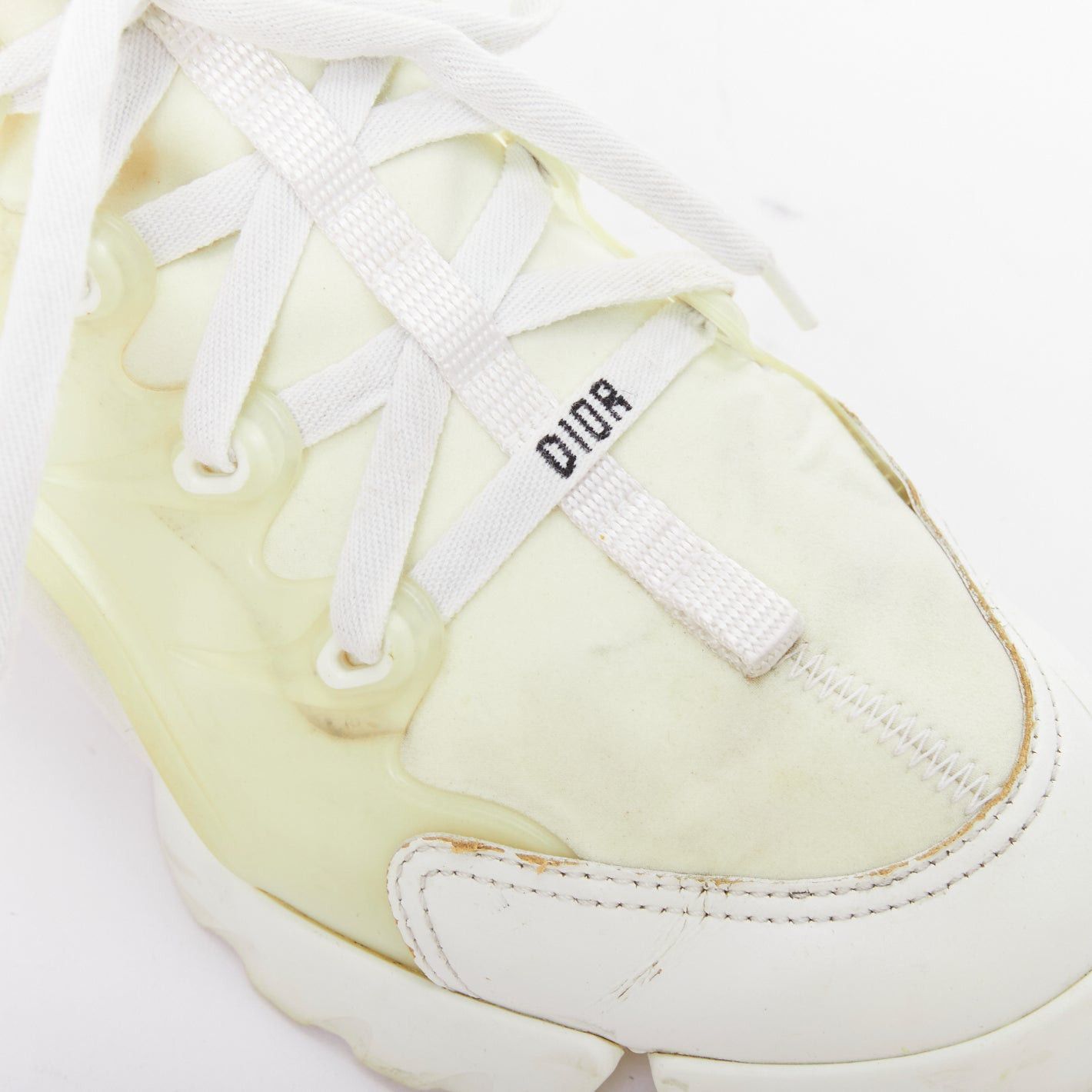 Dior CHRISTIAN DIOR D-Connect white cream rubber layer sneakers EU38 Size US 8 / IT 38 - 7 Thumbnail