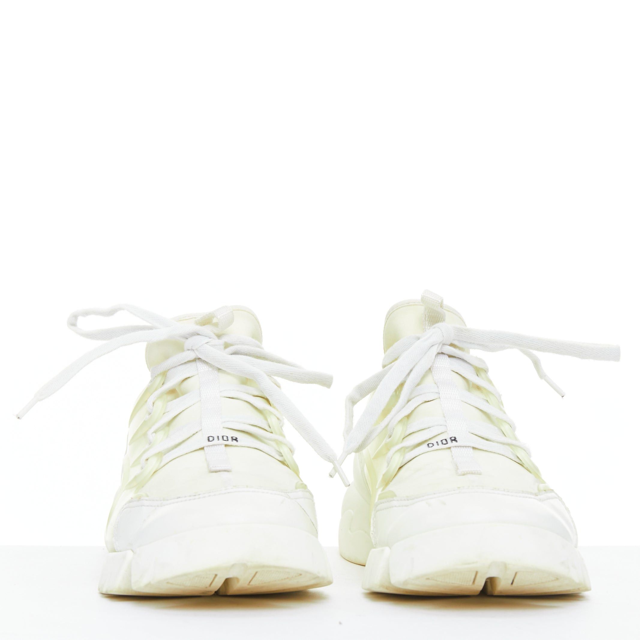 Dior CHRISTIAN DIOR D-Connect white cream rubber layer sneakers EU38 Size US 8 / IT 38 - 3 Thumbnail