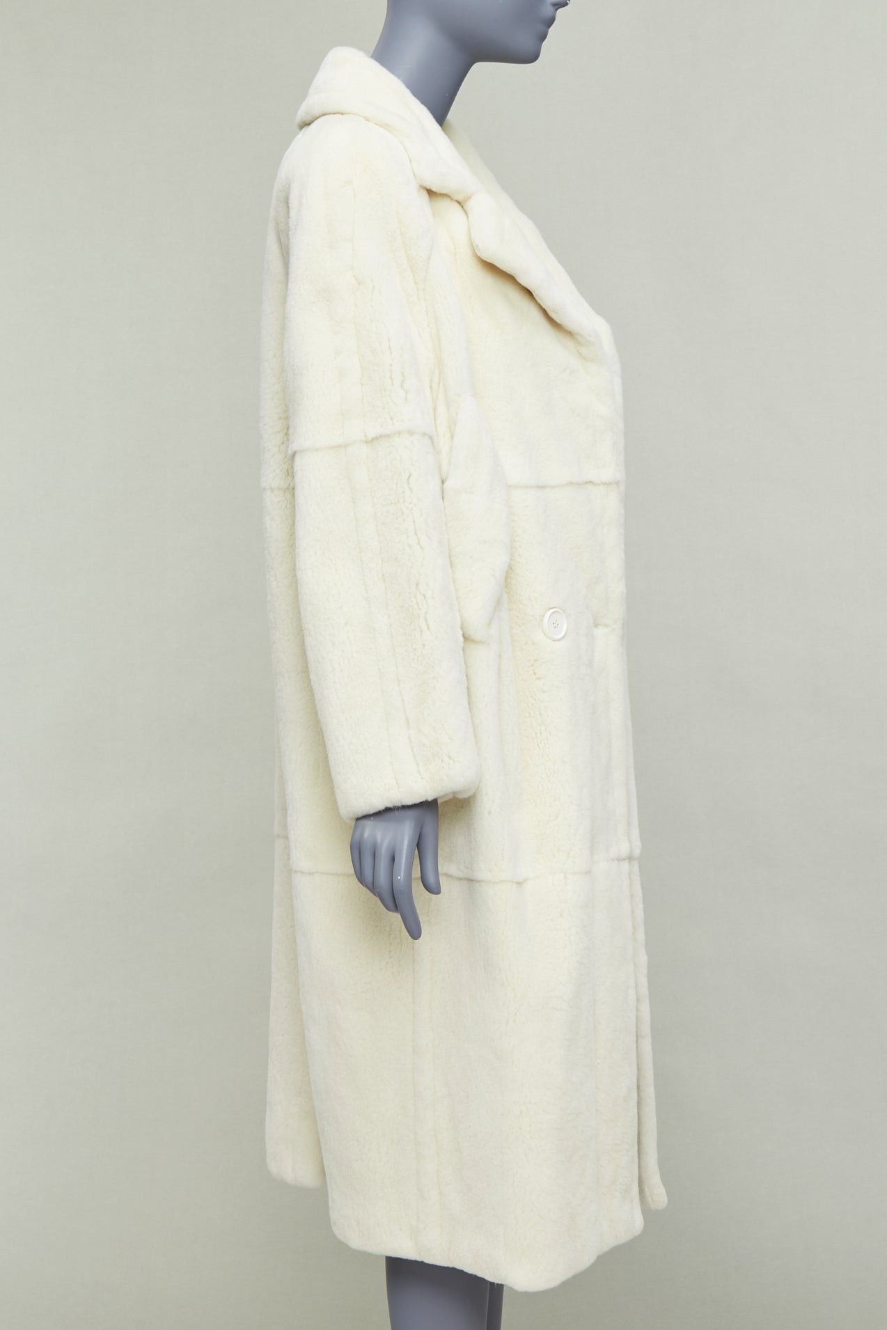 Other QIQIFUR off white real fur patchwork big belt loop long coat FR38 M Size M / US 6-8 / IT 42-44 - 4 Thumbnail