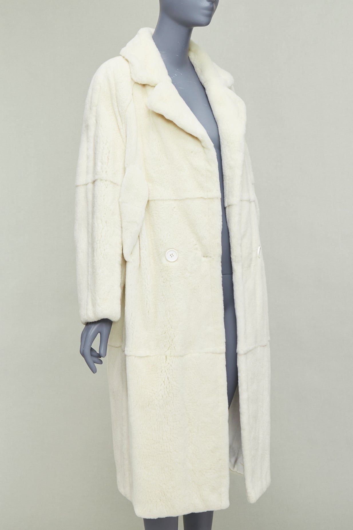 Other QIQIFUR off white real fur patchwork big belt loop long coat FR38 M Size M / US 6-8 / IT 42-44 - 3 Thumbnail