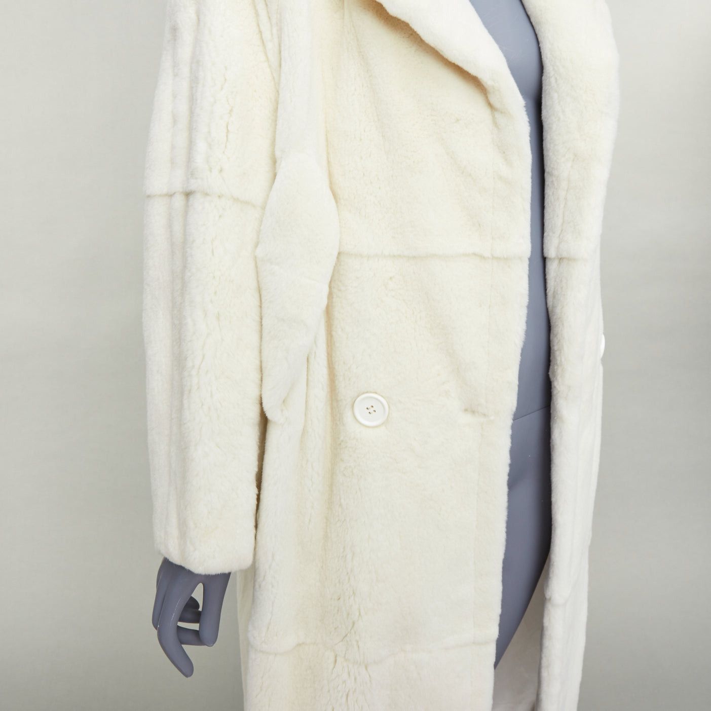 Other QIQIFUR off white real fur patchwork big belt loop long coat FR38 M Size M / US 6-8 / IT 42-44 - 2 Thumbnail