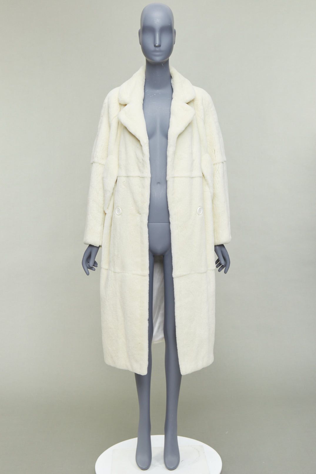 Other QIQIFUR off white real fur patchwork big belt loop long coat FR38 M Size M / US 6-8 / IT 42-44 - 9 Thumbnail