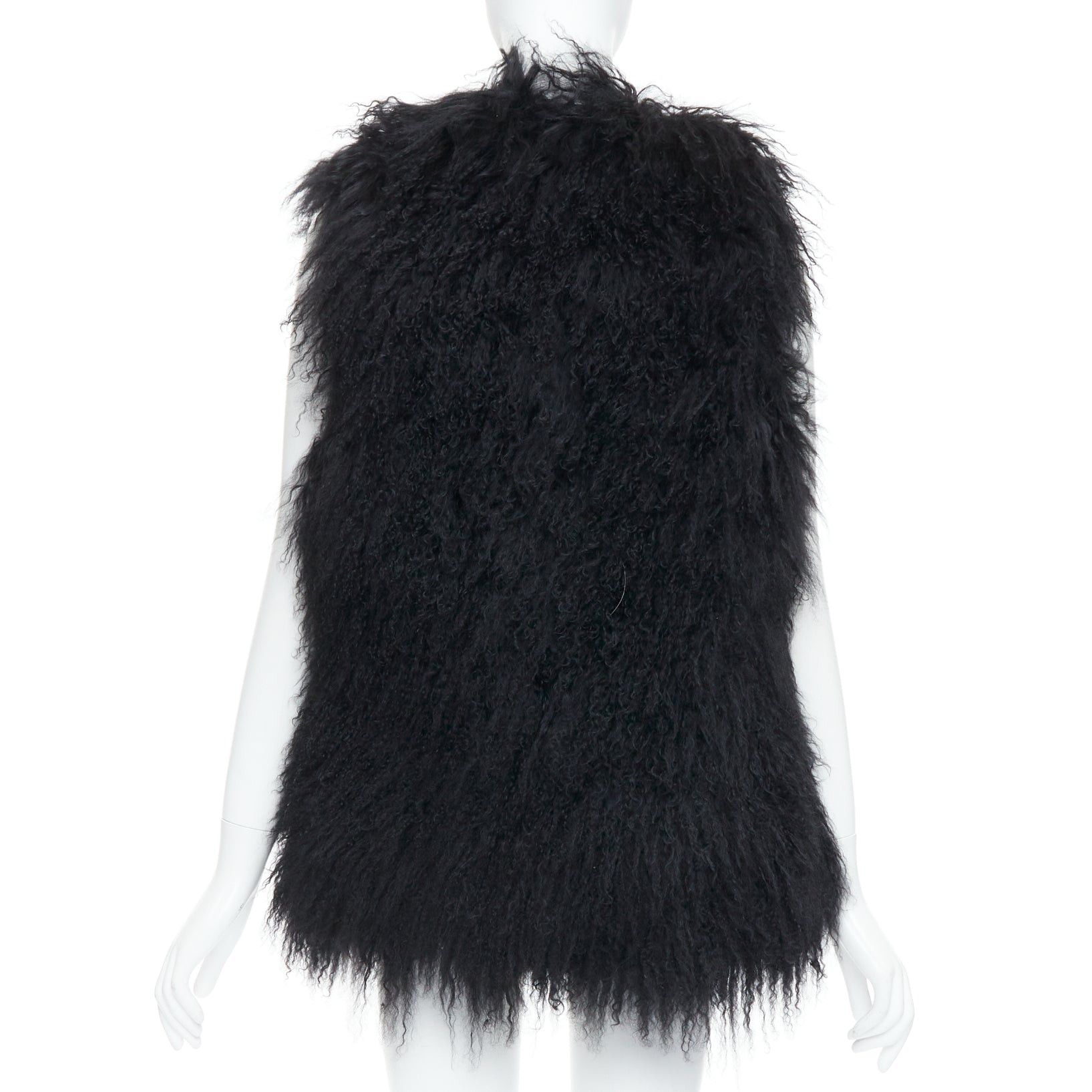 Zadig & Voltaire ZADIG & VOLTAIRE black mongolian shearling fur ethnic quilted vest coat Size M / US 6-8 / IT 42-44 - 5 Thumbnail