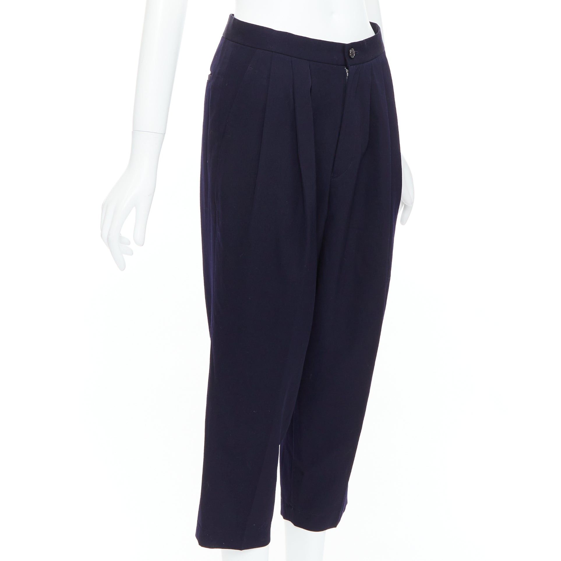 Comme des Garcons COMME DES GARCONS 2016 navy wool balloon cropped trousers S Size 27" / US 4 / IT 40 - 3 Thumbnail