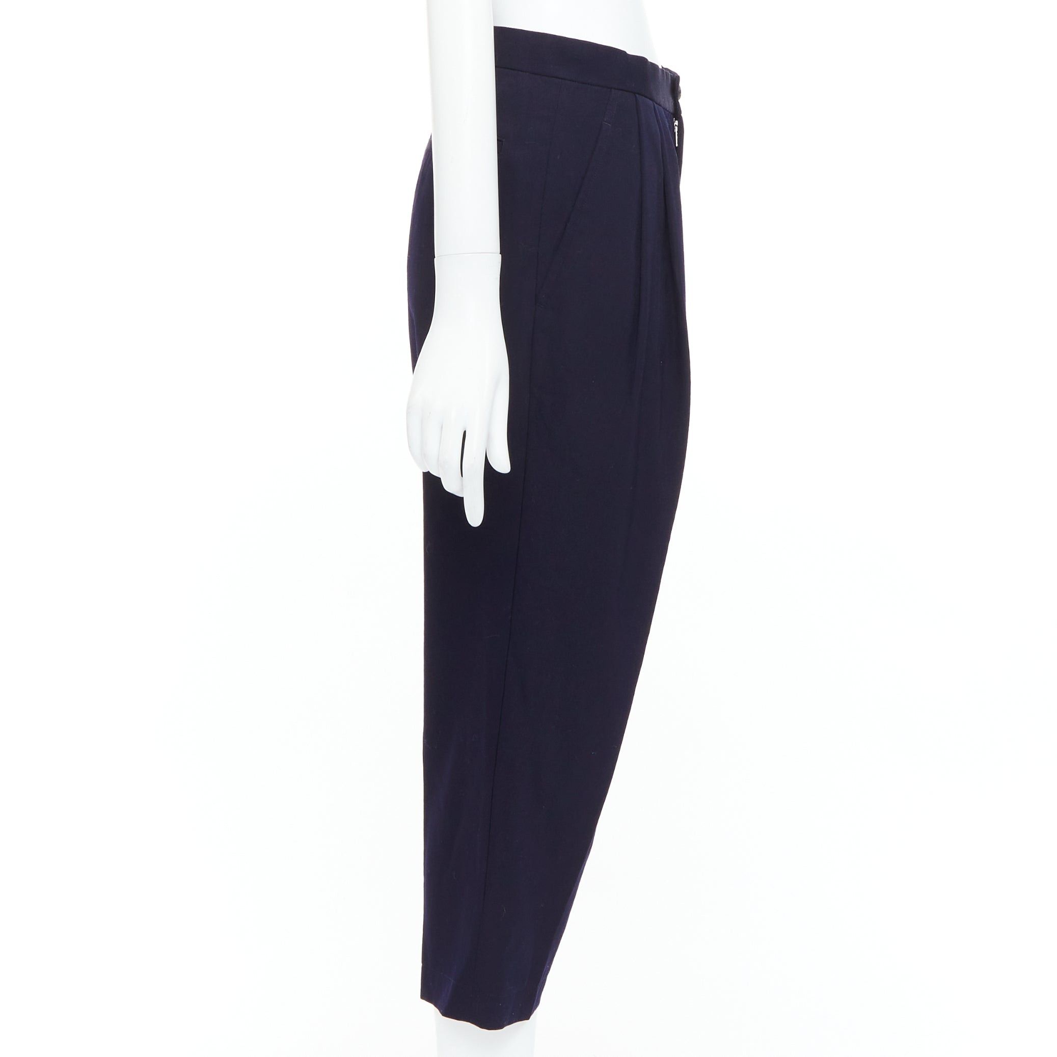 Comme des Garcons COMME DES GARCONS 2016 navy wool balloon cropped trousers S Size 27" / US 4 / IT 40 - 4 Thumbnail