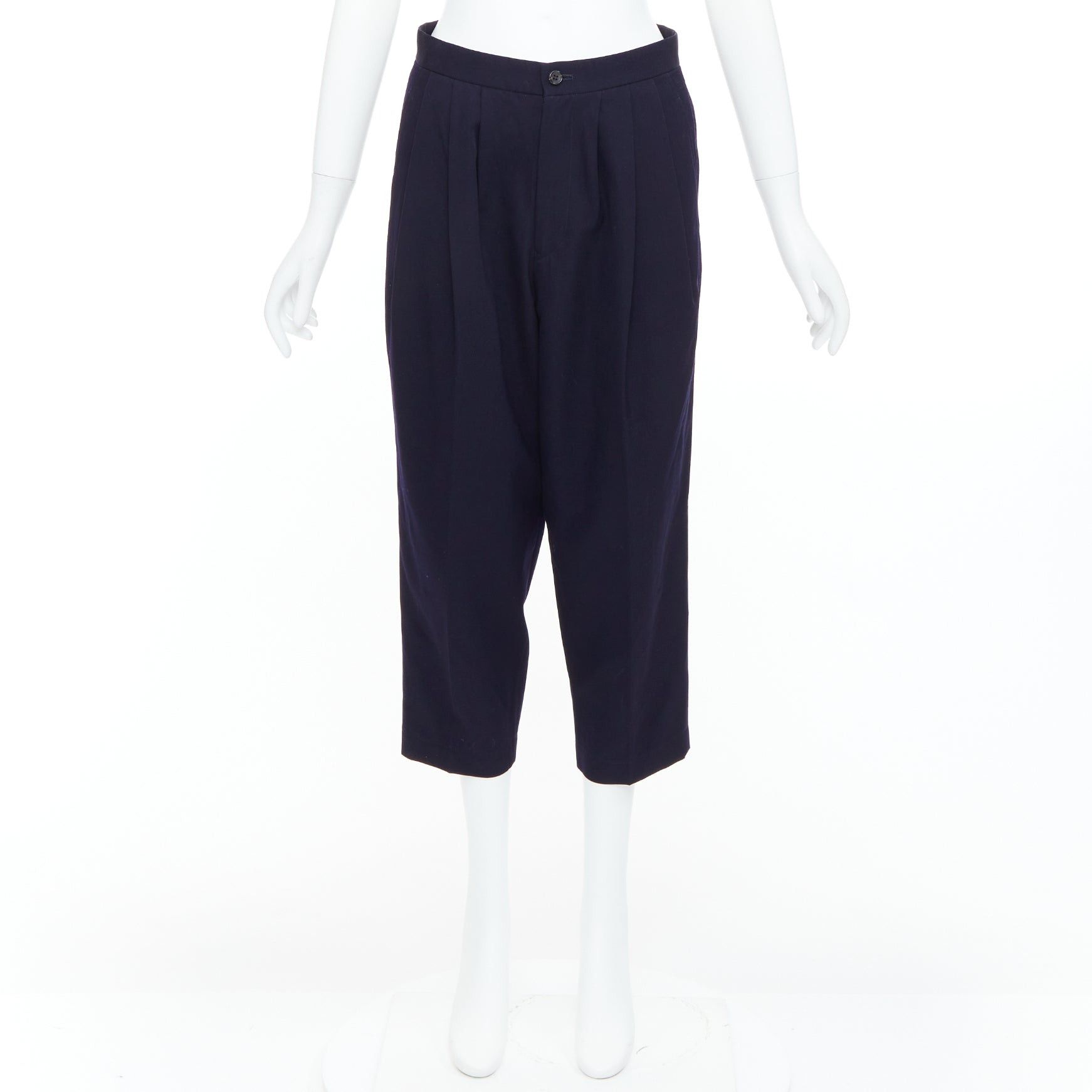 Comme des Garcons COMME DES GARCONS 2016 navy wool balloon cropped trousers S Size 27" / US 4 / IT 40 - 9 Thumbnail